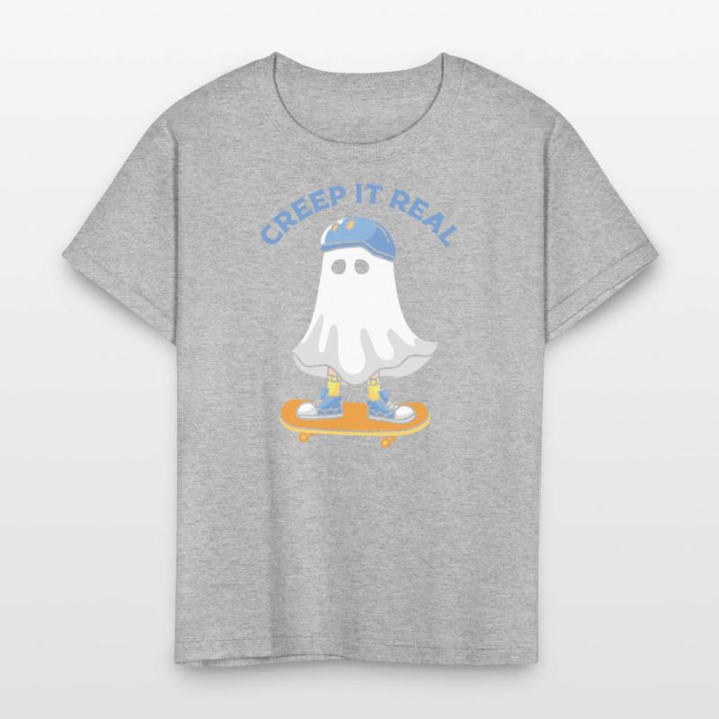 Creep It Real Skateboarding Ghost Retro Halloween
