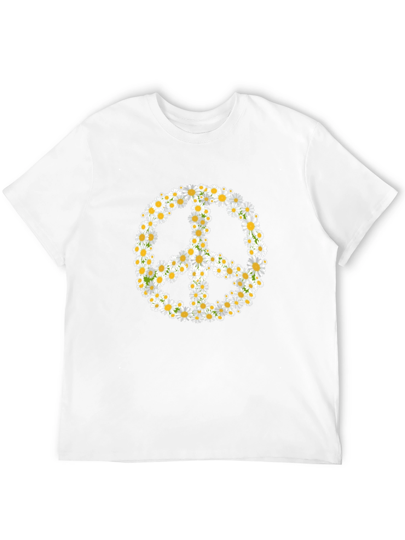 Daisy Peace Sign Black T-Shirt