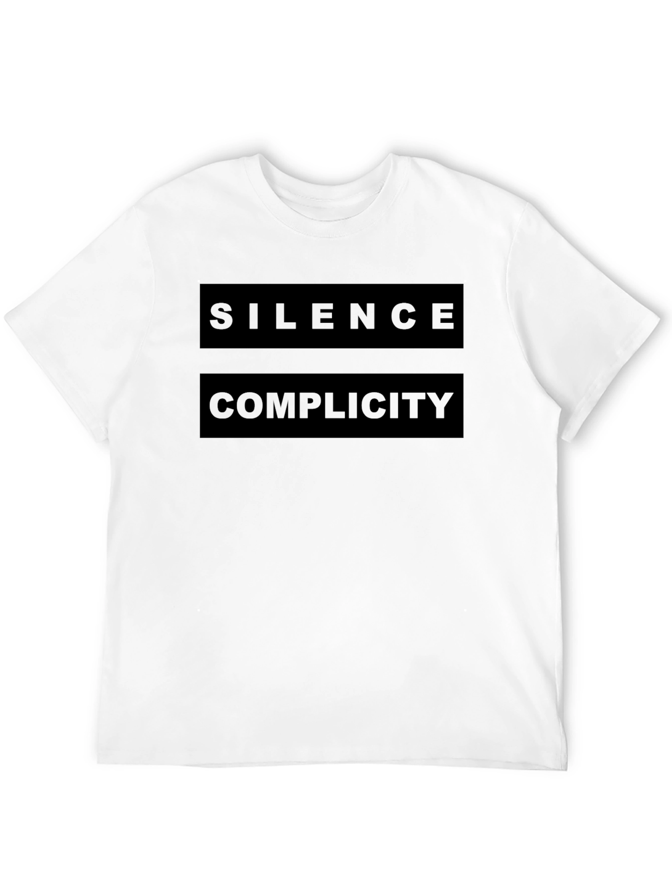 Silence Complicity Graphic Tee - Bold Statement Shirt