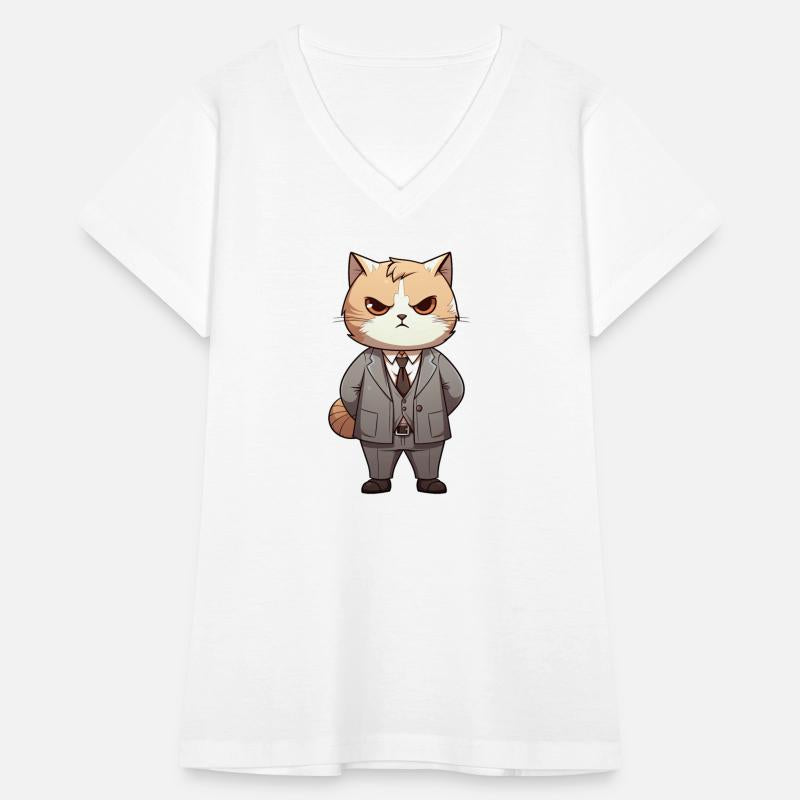 cute cartoon anime cat wearing suit