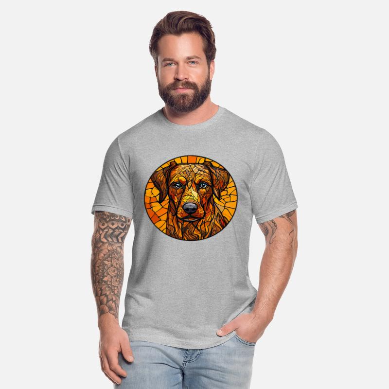 Cute dog stained glass