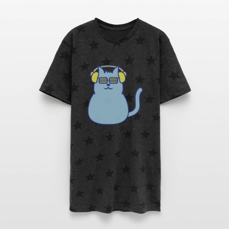 Cute Fat Cat Pet Kitten Animal Listen Party Music