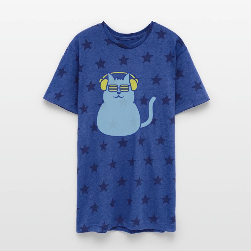 Cute Fat Cat Pet Kitten Animal Listen Party Music