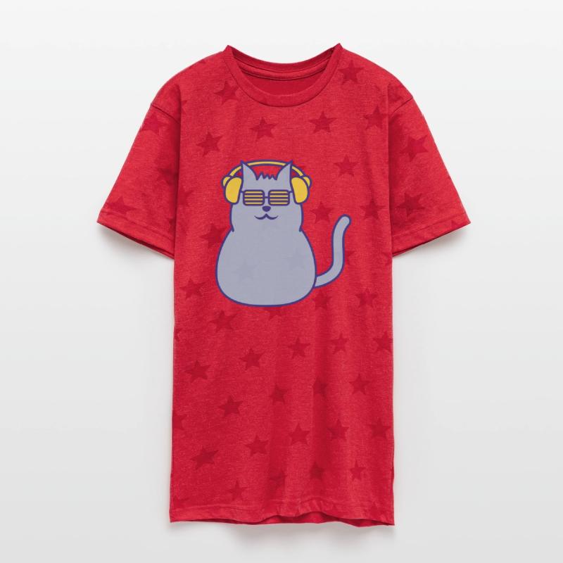 Cute Fat Cat Pet Kitten Animal Listen Party Music