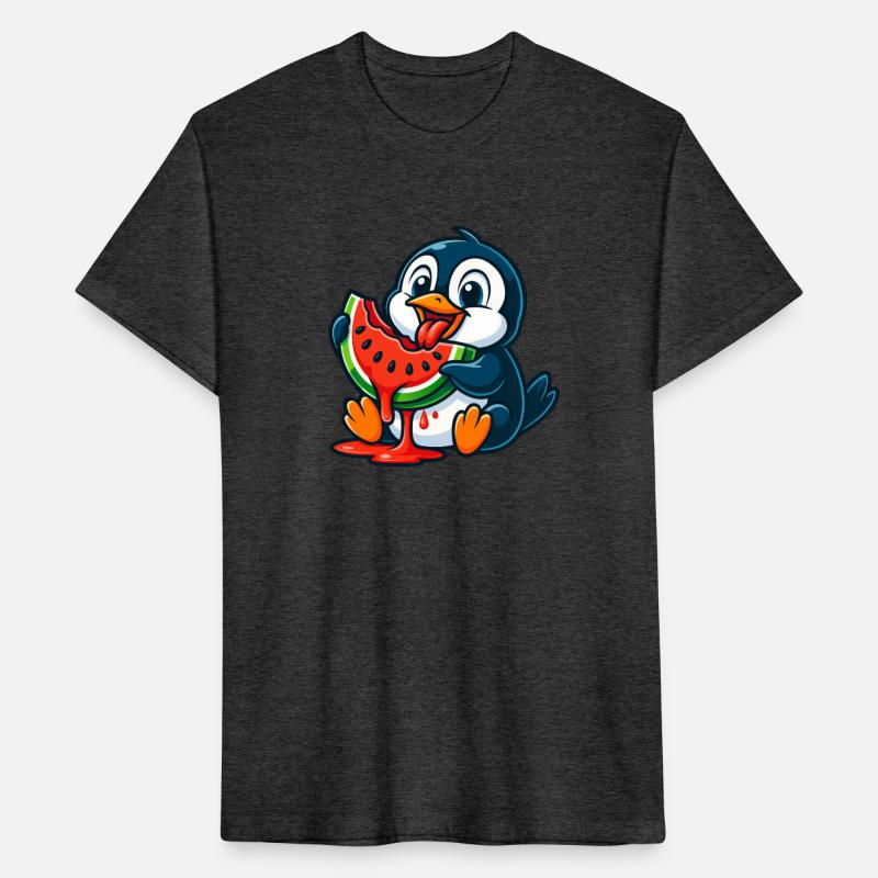 Cute penguin watermelon fruit cartoon arctic