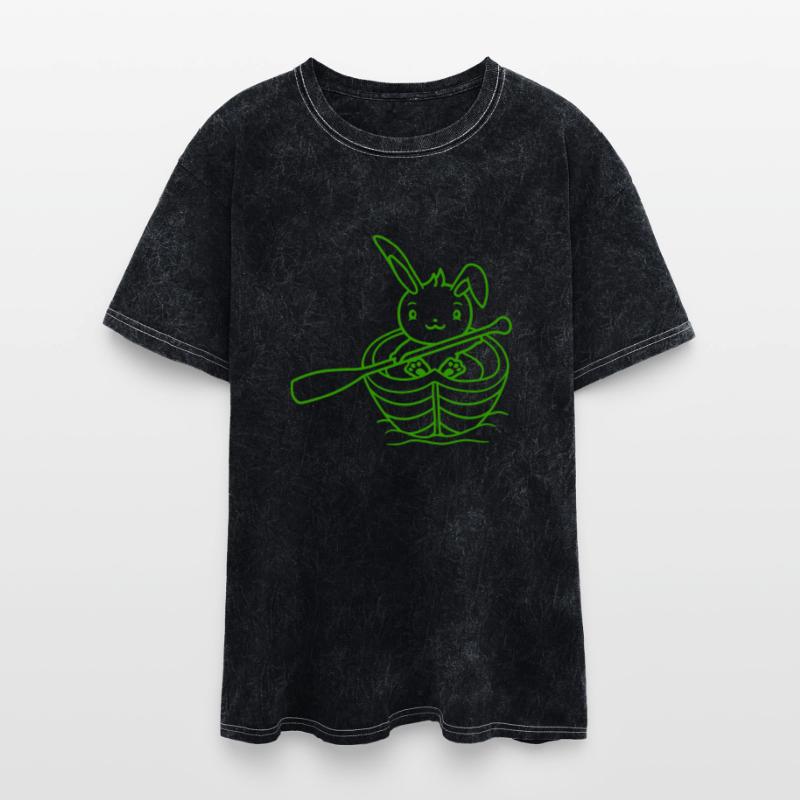 Cute Rabbit Bunny Paddles Rowing Boat Love Comic