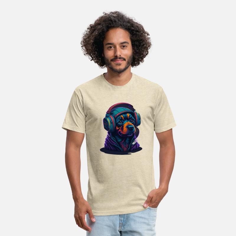 Cute Rottweiler Dog Wearing Headset for Gamer