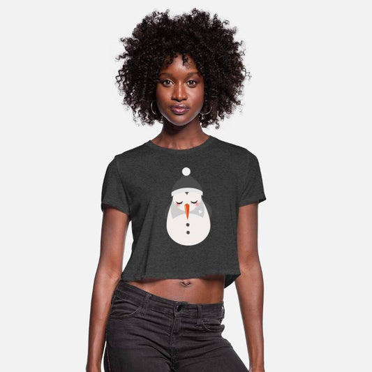 cute snowman with cap and beet nose