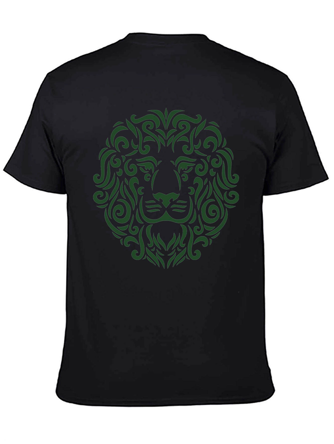 Lion Art Graphic Tee - Stylish Mens Black T-Shirt