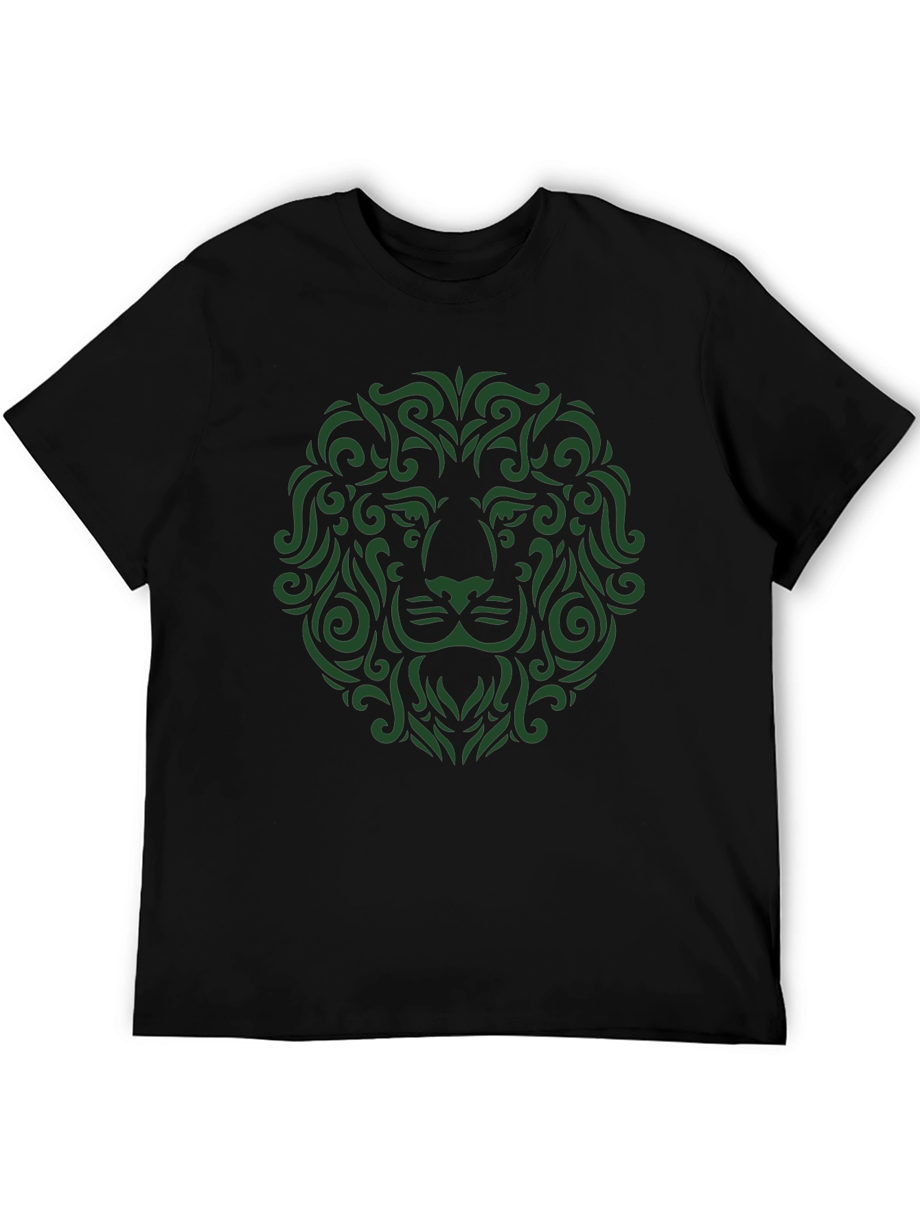 Lion Art Graphic Tee - Stylish Mens Black T-Shirt