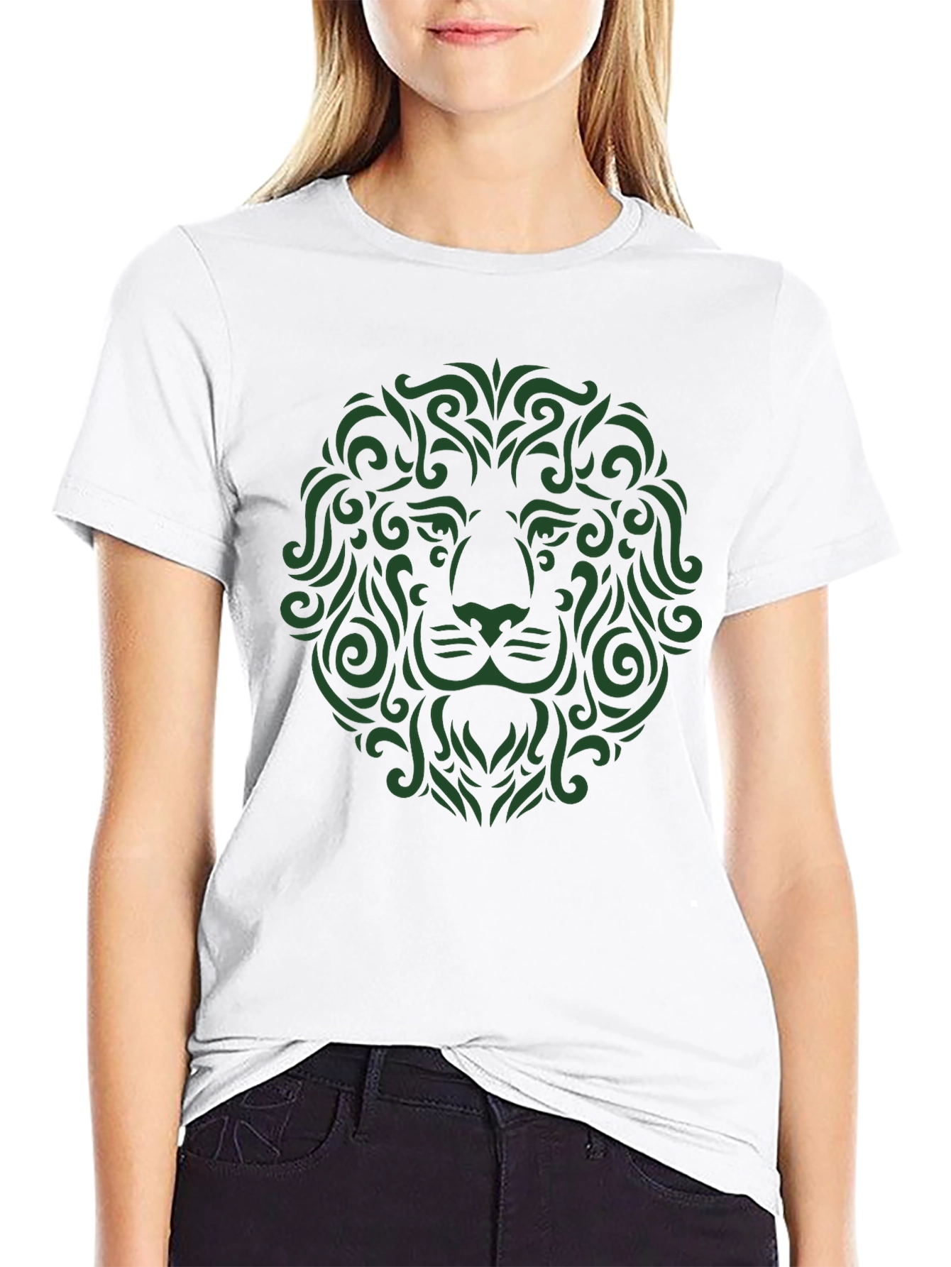 Lion Art Graphic Tee - Stylish Mens Black T-Shirt