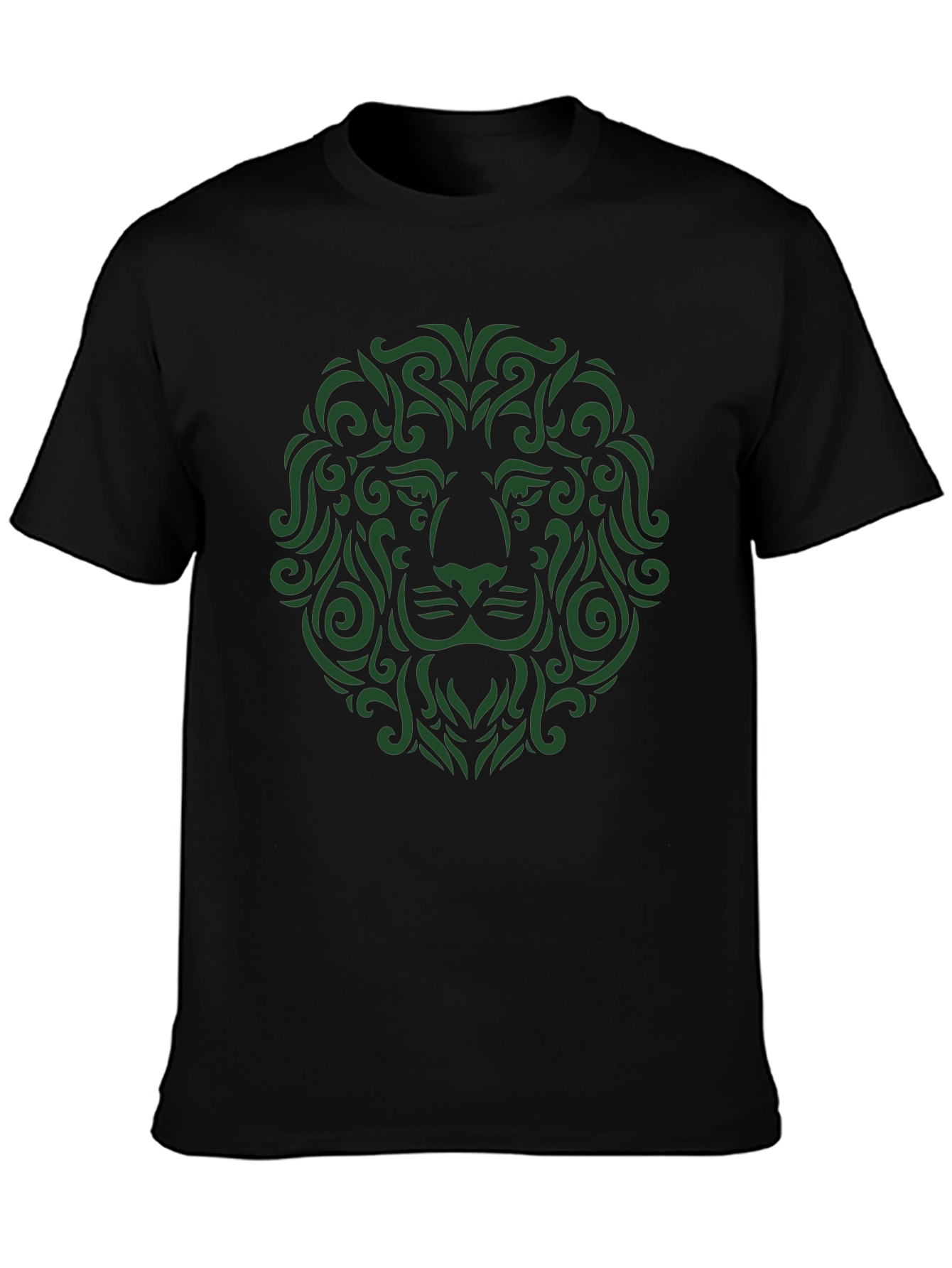 Lion Art Graphic Tee - Stylish Mens Black T-Shirt