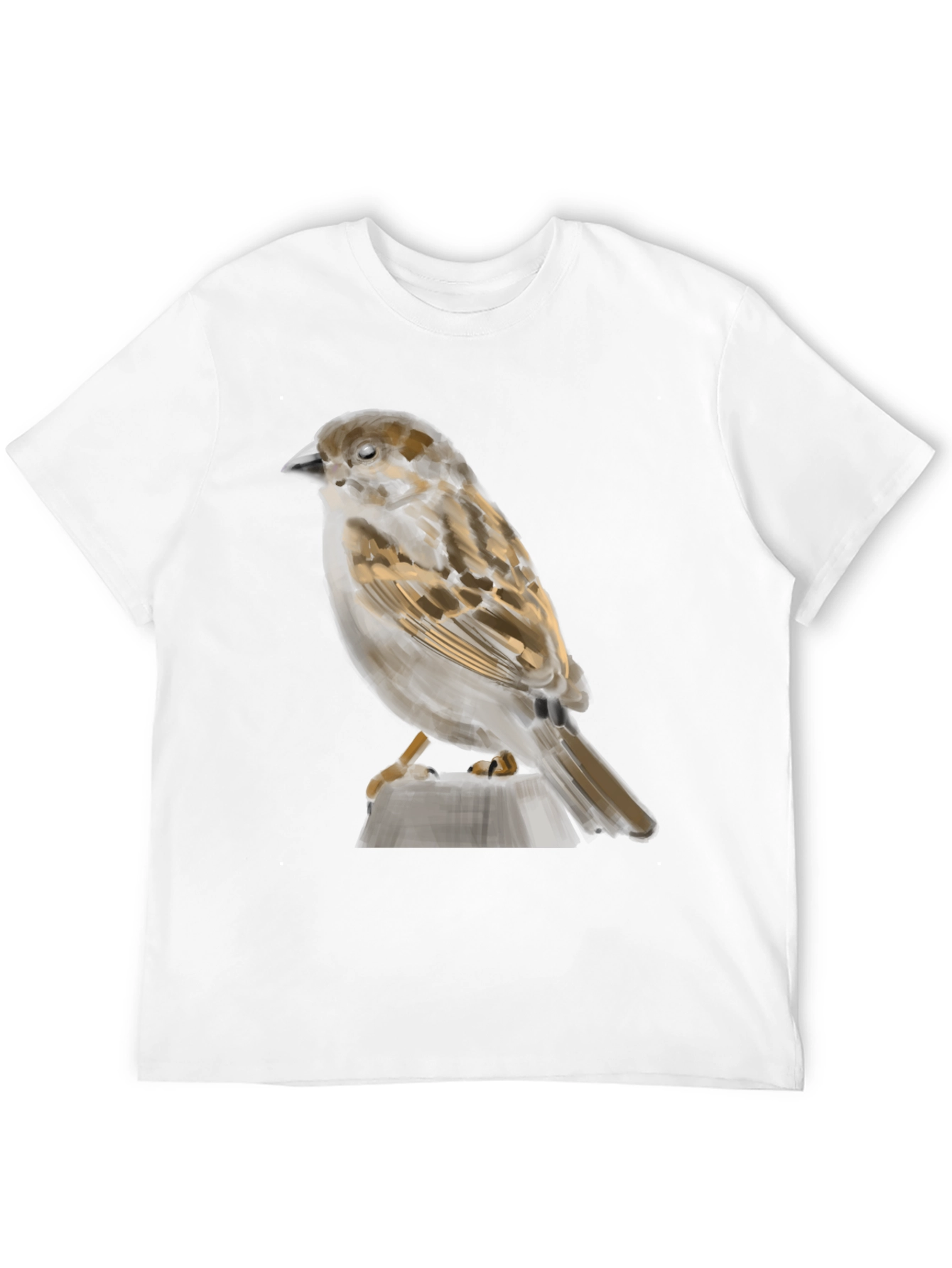 Sparrow Graphic Print Black T-Shirt