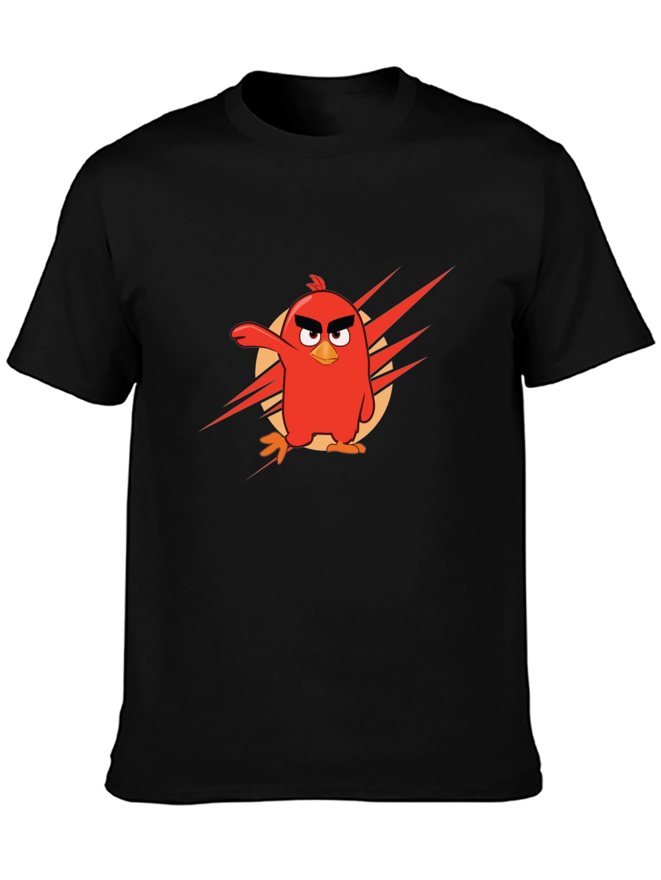 Angry Birds Red Character Black T-Shirt