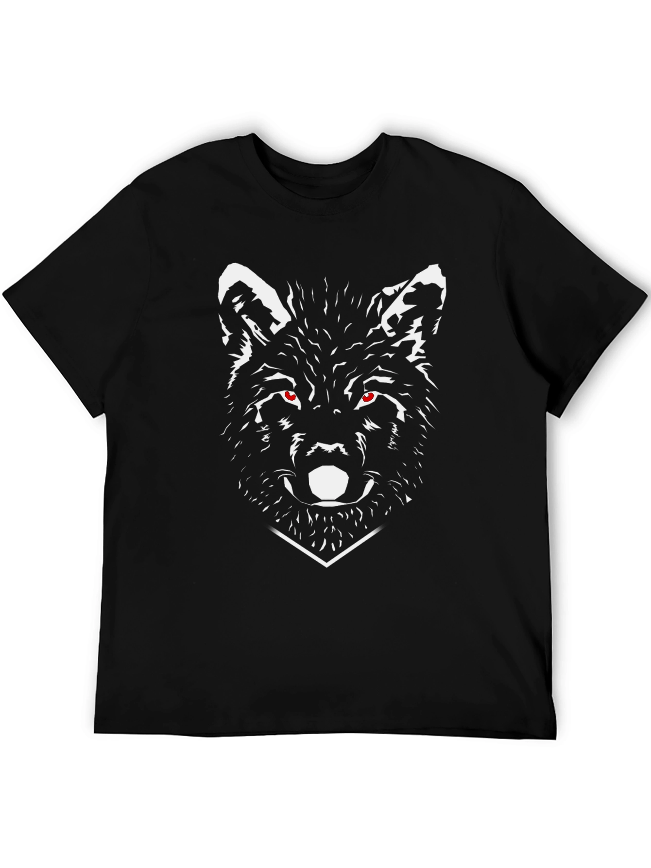 Mens Black Wolf Graphic Tee