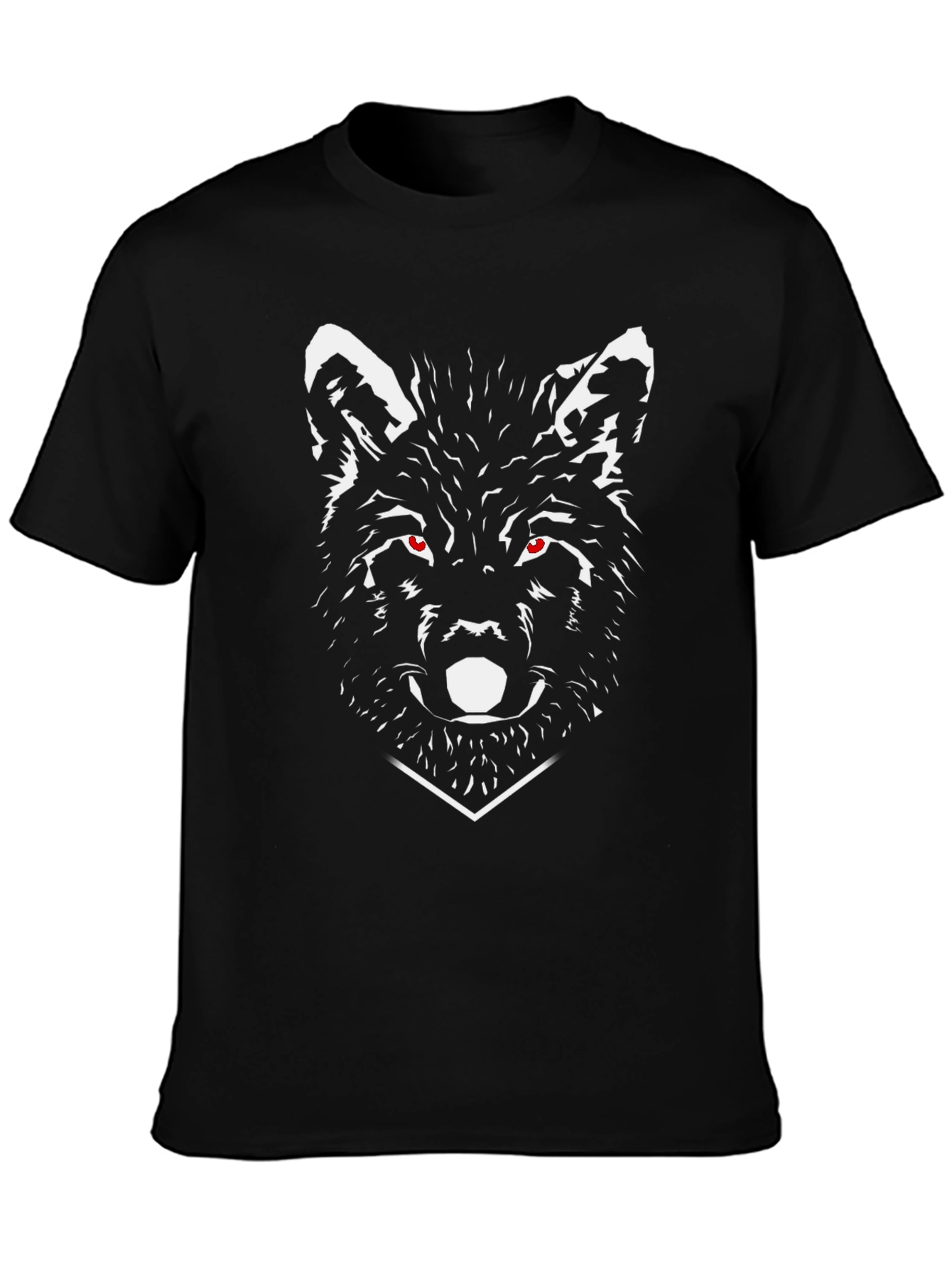 Mens Black Wolf Graphic Tee