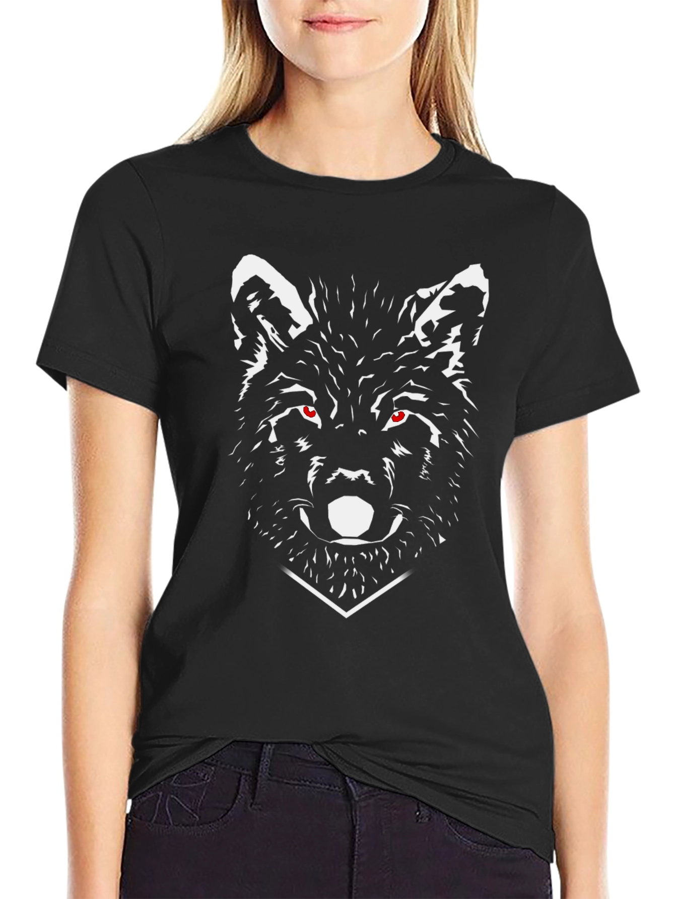 Mens Black Wolf Graphic Tee