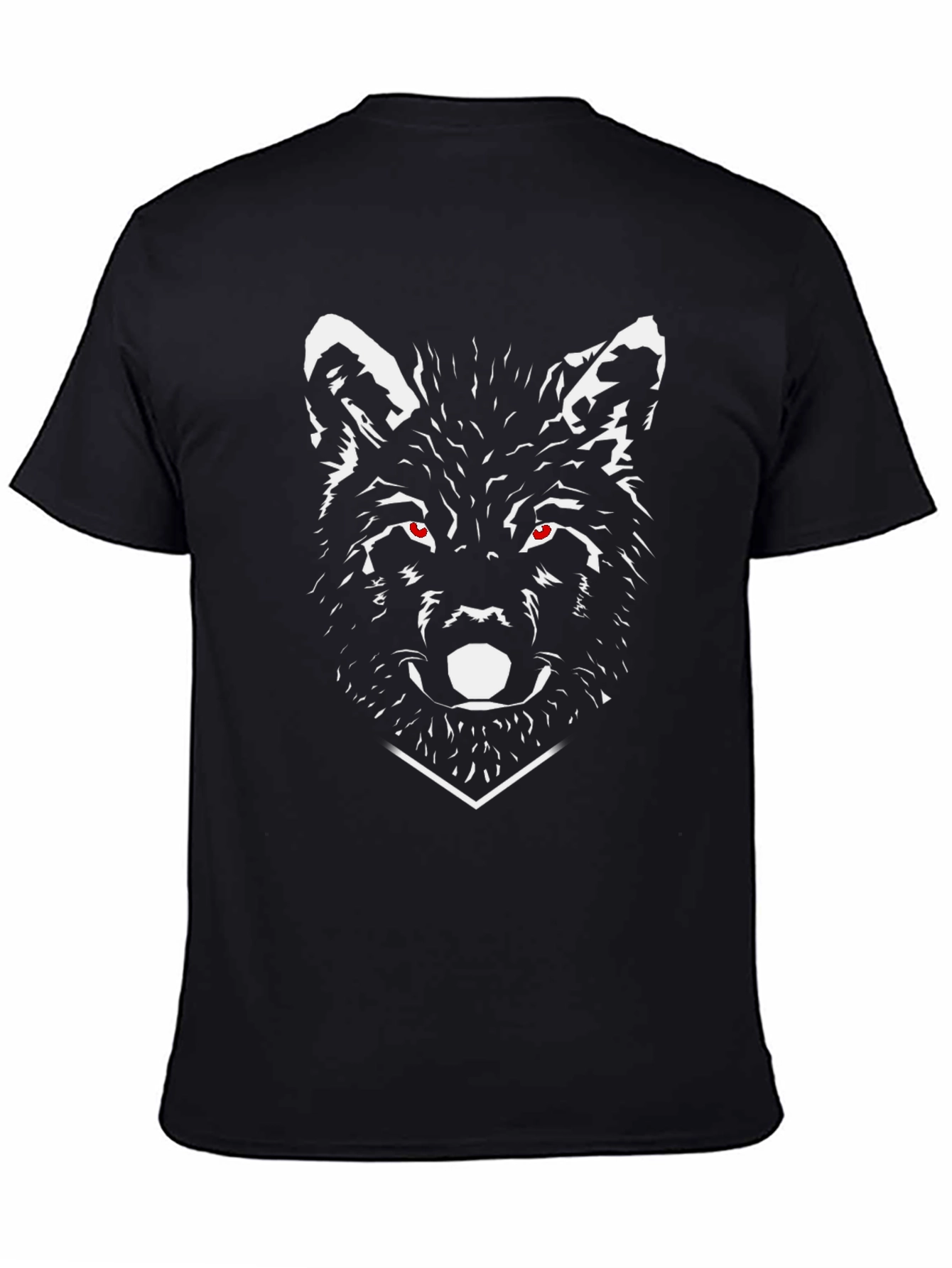 Mens Black Wolf Graphic Tee