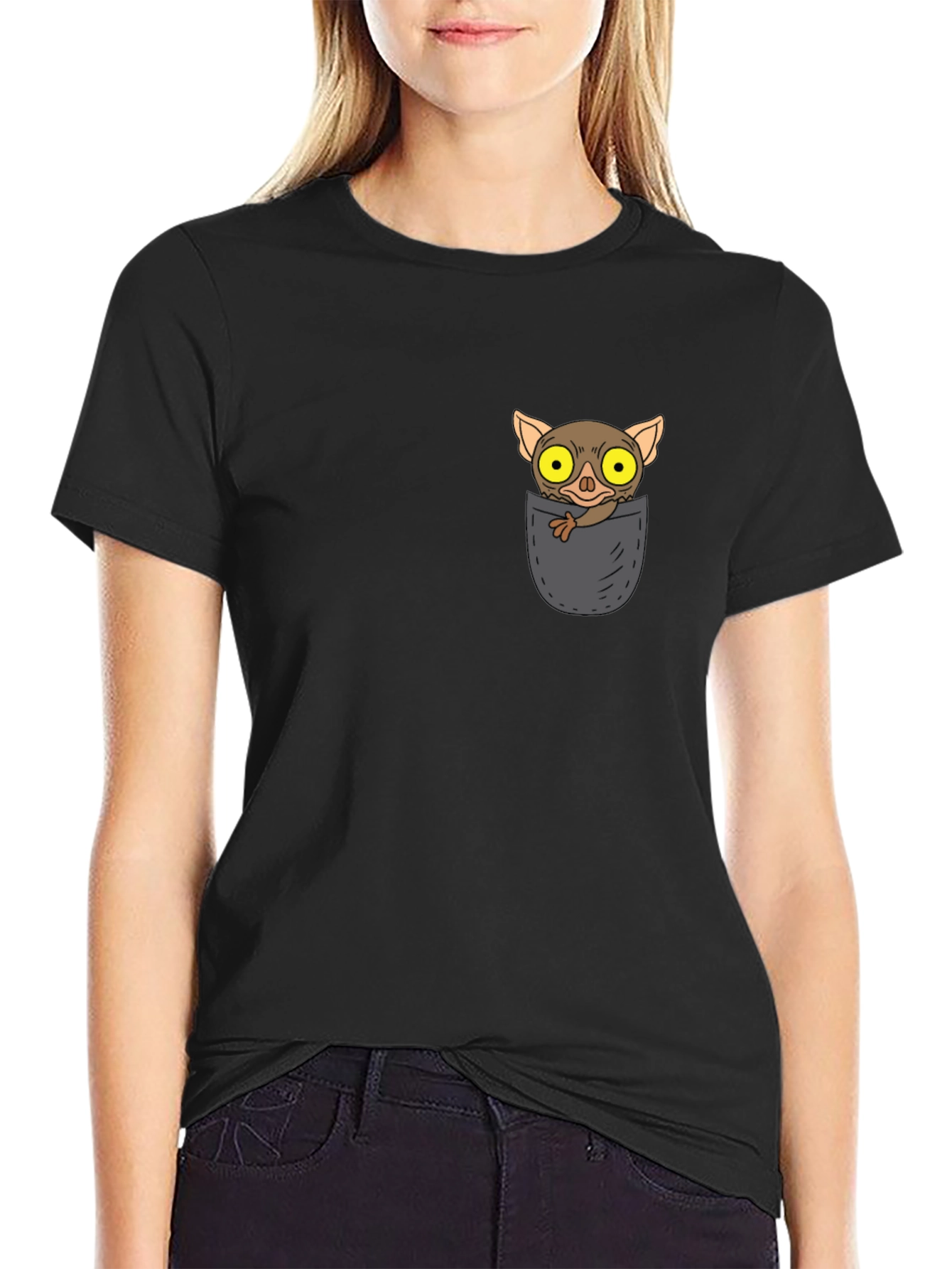 Tarsier Pocket T-Shirt - Cute Animal Design
