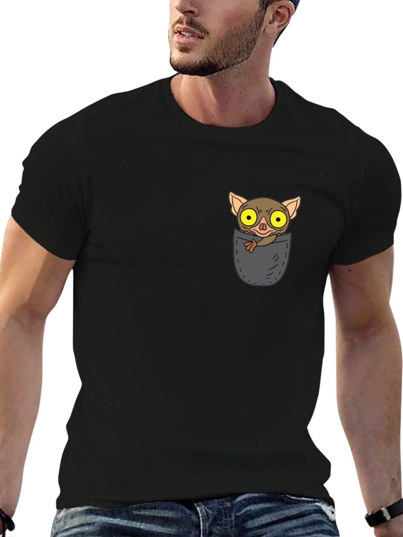 Tarsier Pocket T-Shirt - Cute Animal Design