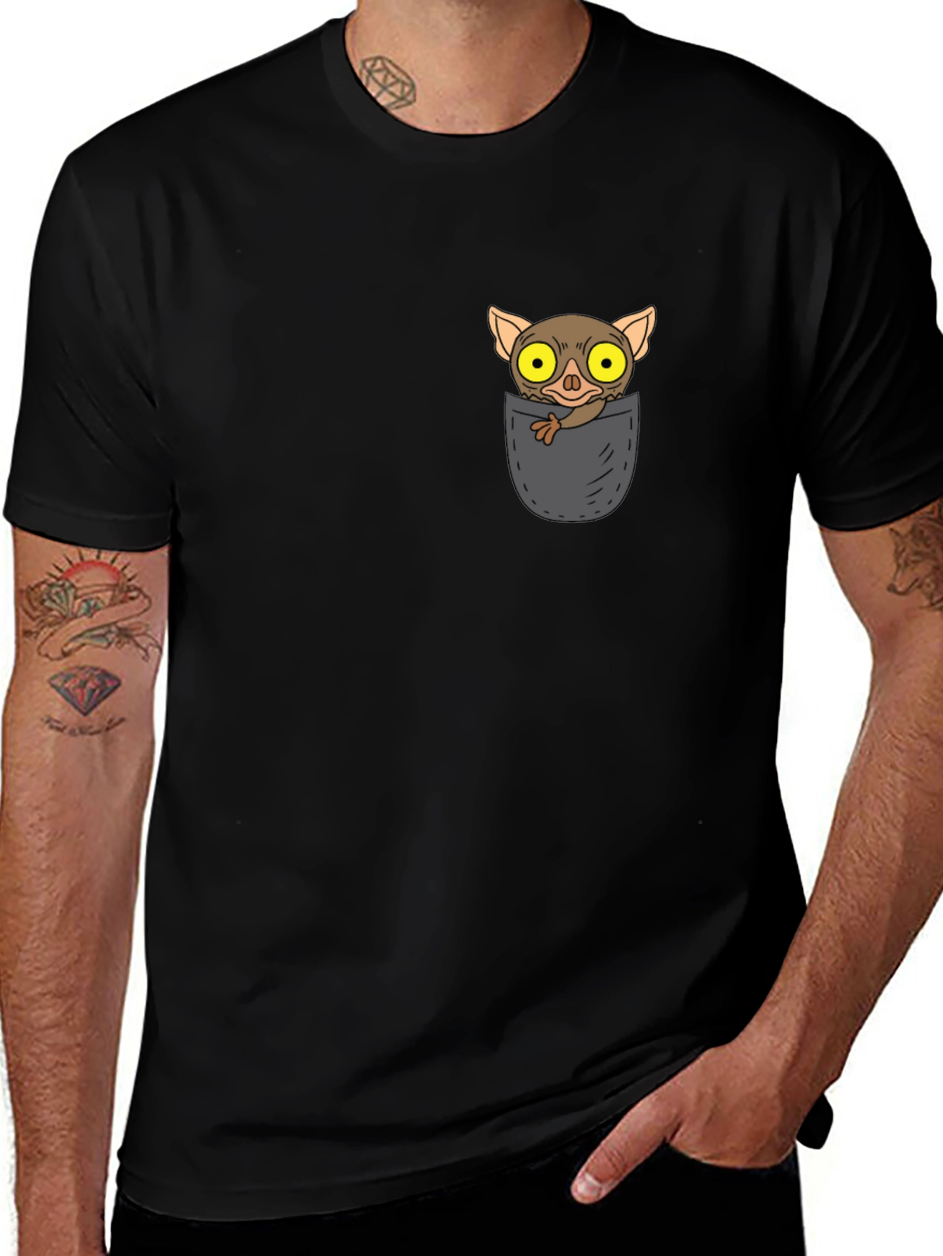 Tarsier Pocket T-Shirt - Cute Animal Design