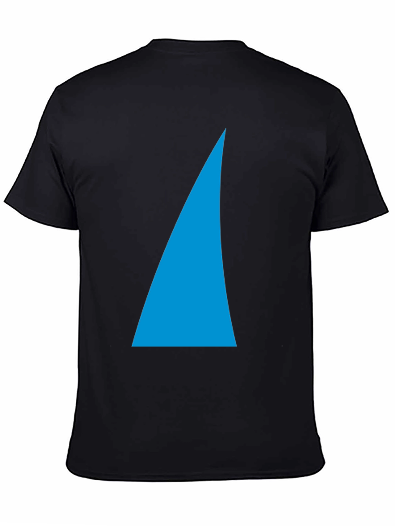 Black Tee with Blue Shark Fin Design