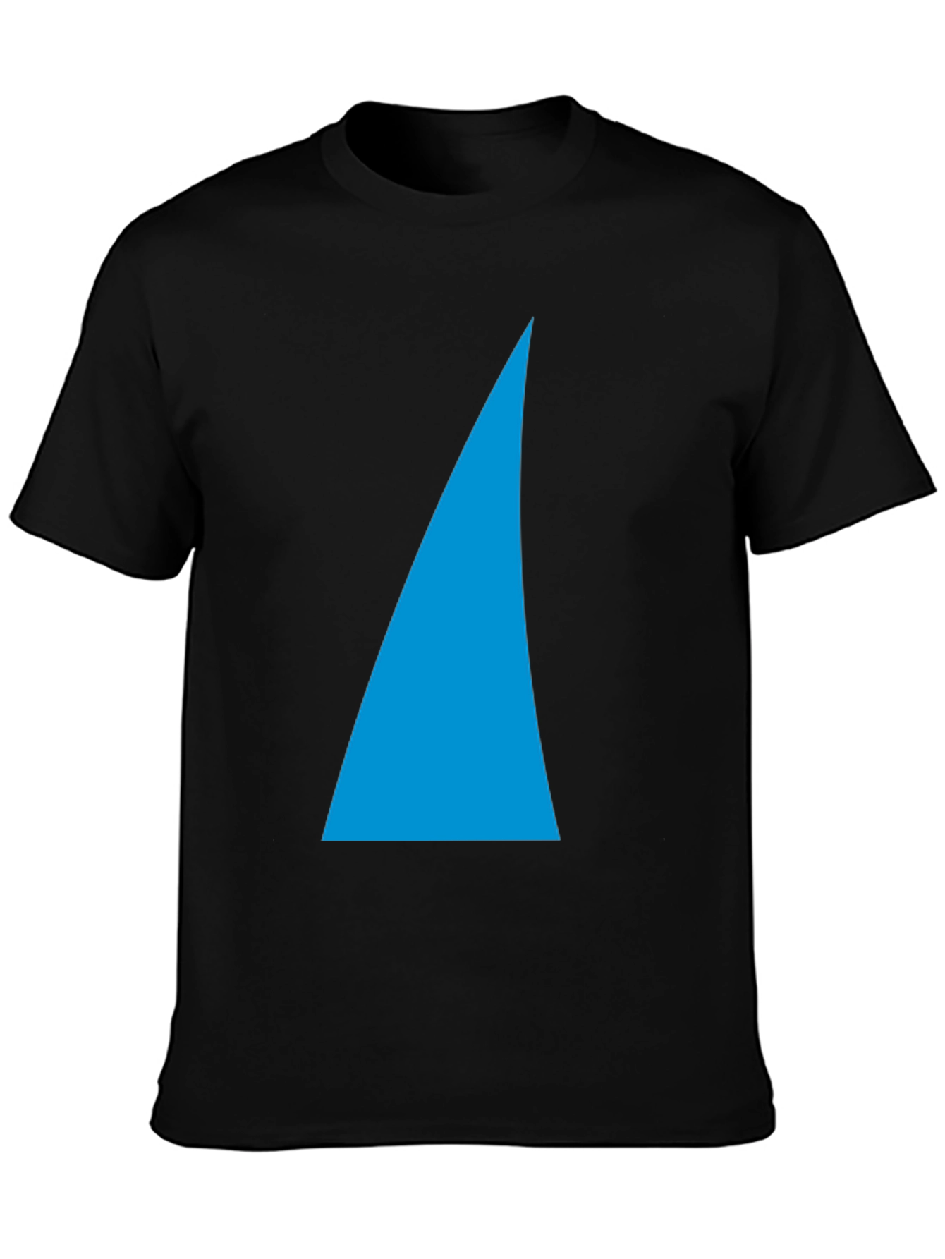 Black Tee with Blue Shark Fin Design