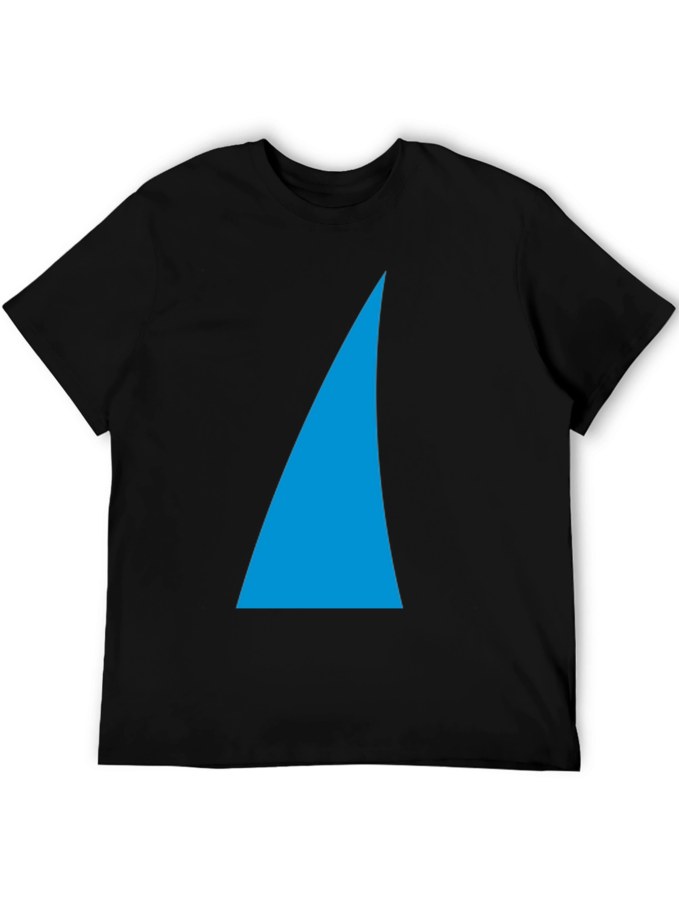 Black Tee with Blue Shark Fin Design