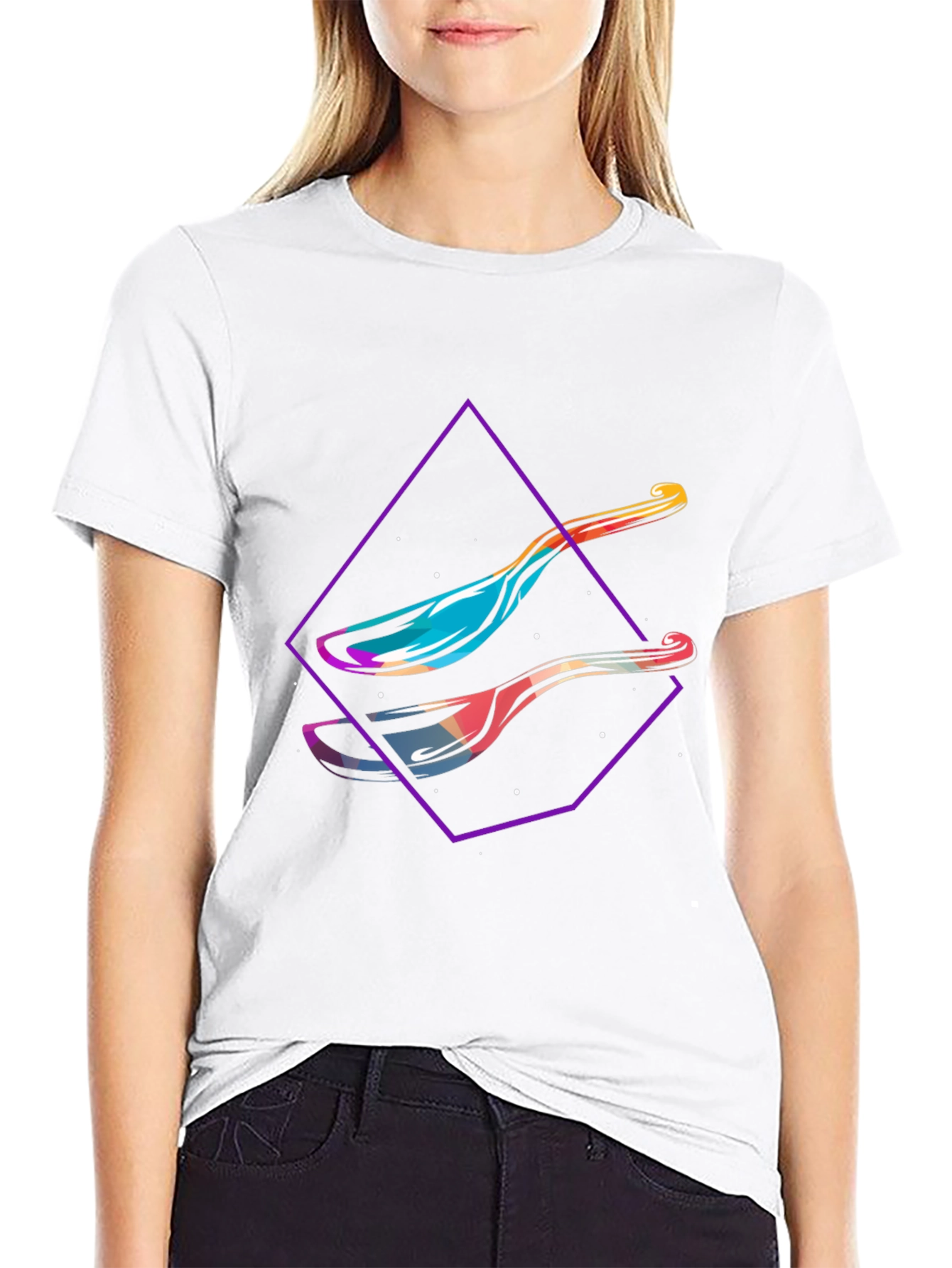 Modern Spoon Graphic Tee - Abstract Design Shirt