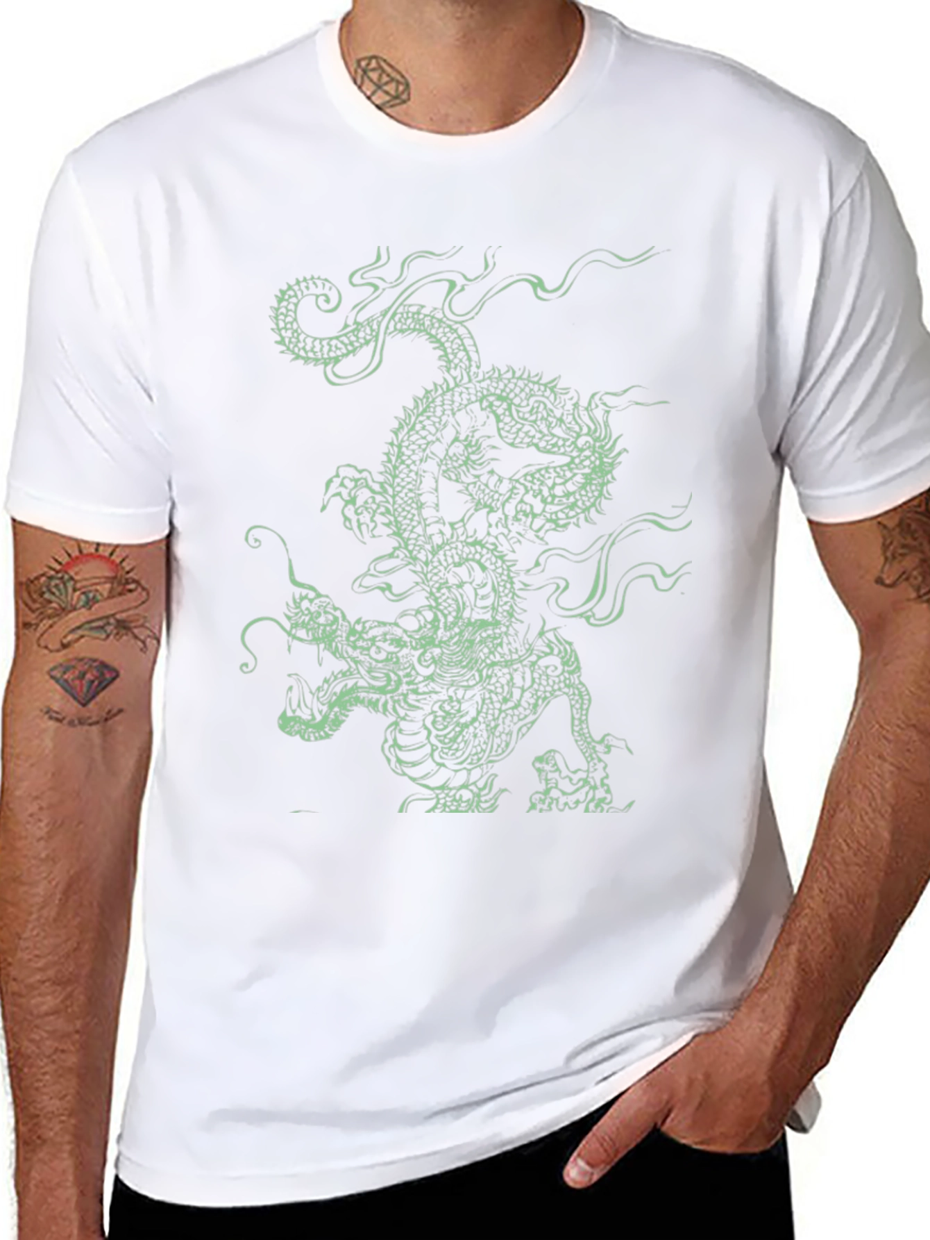 Dragon Graphic Print Mens Tee