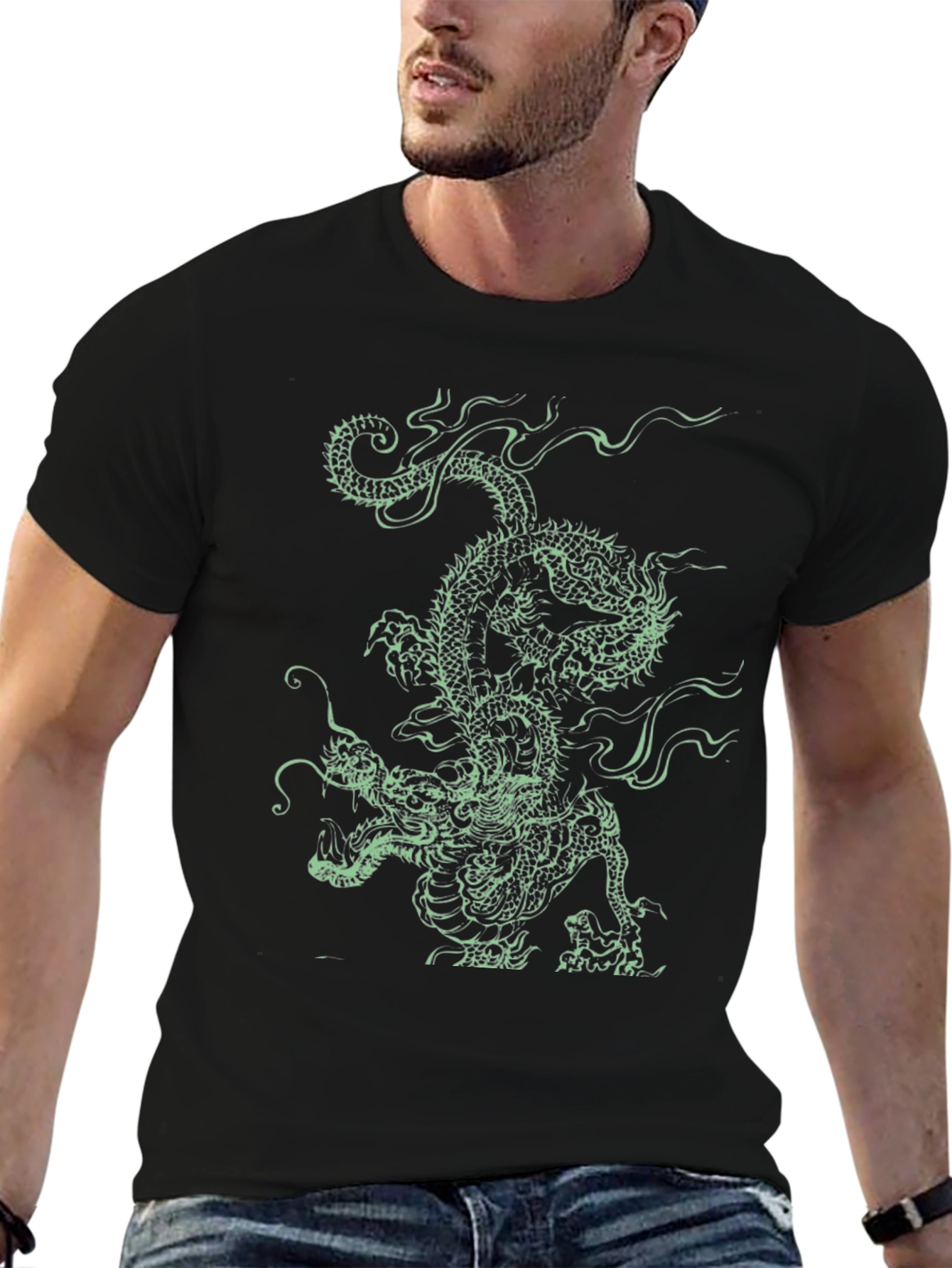 Dragon Graphic Print Mens Tee