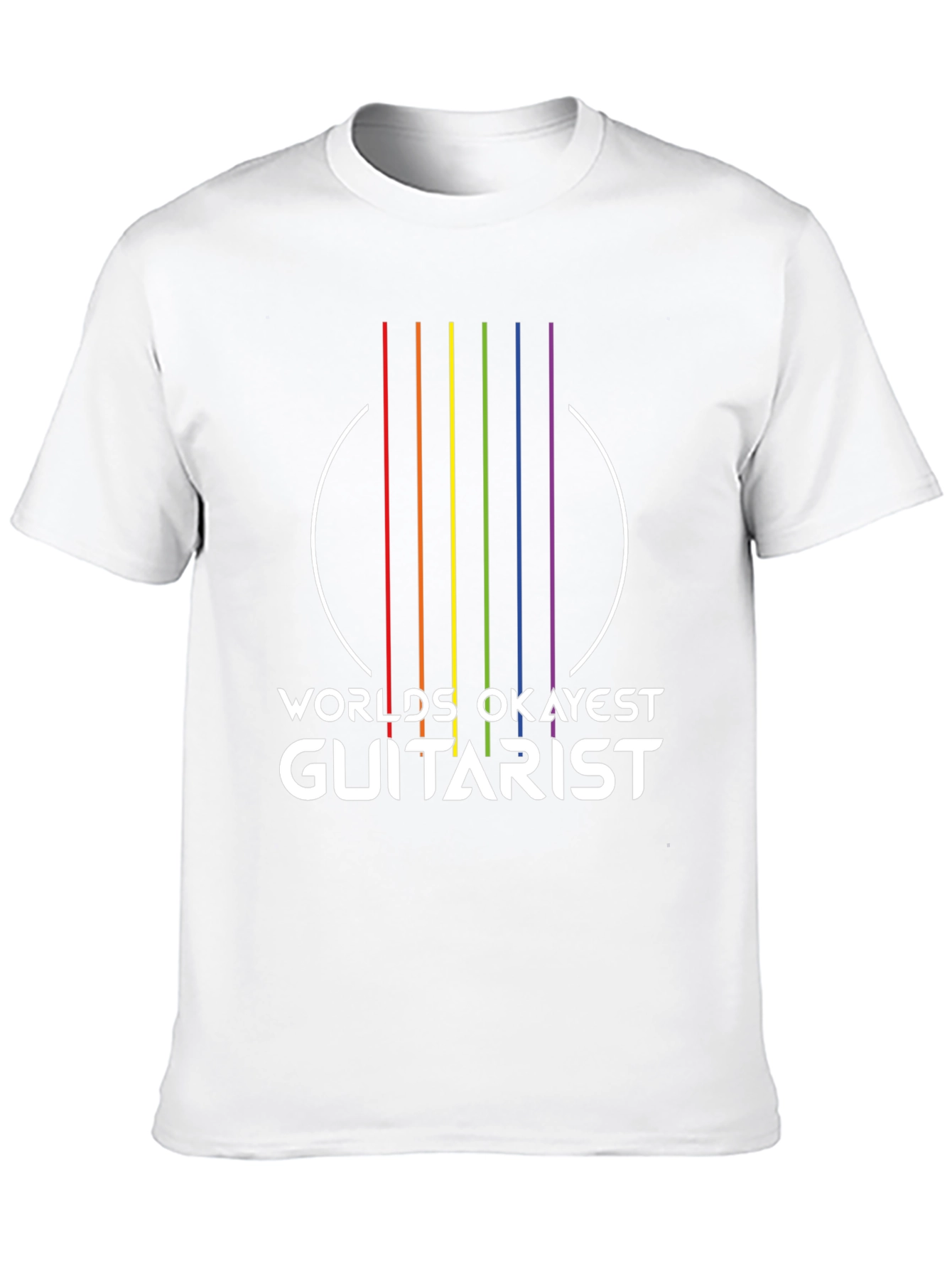 Worlds Okayest Guitarist T-Shirt - Rainbow Graphic Tee