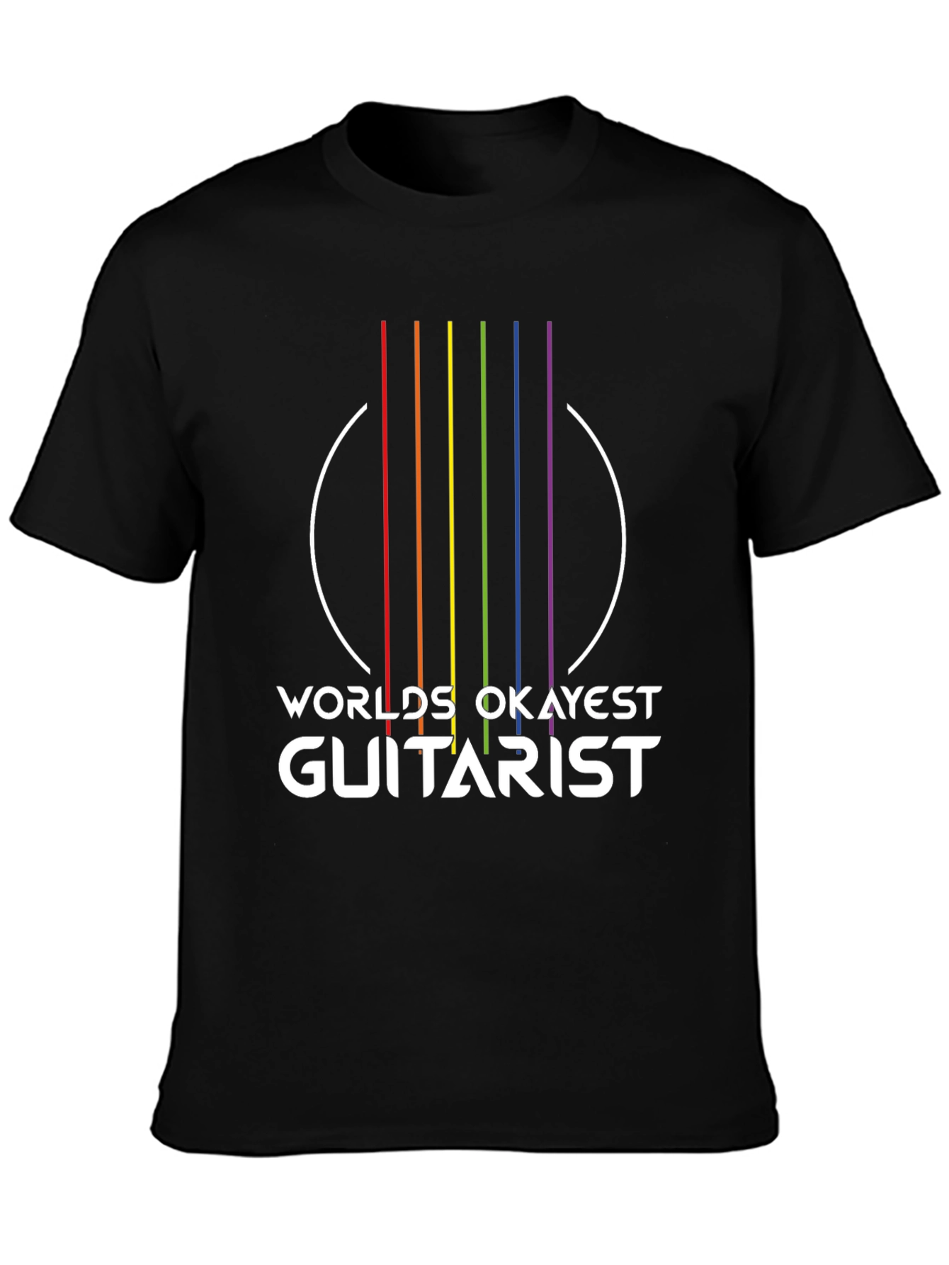 Worlds Okayest Guitarist T-Shirt - Rainbow Graphic Tee