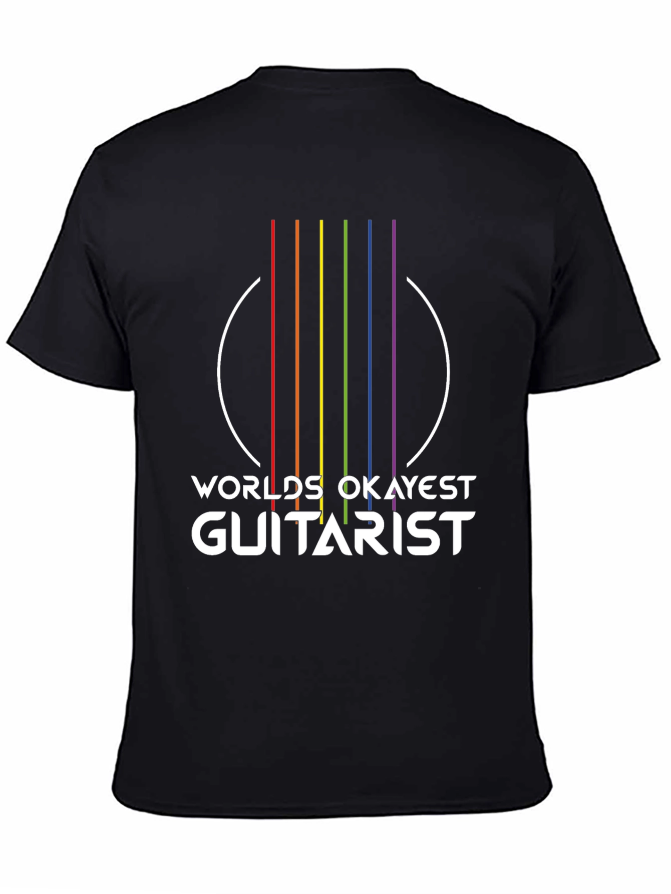 Worlds Okayest Guitarist T-Shirt - Rainbow Graphic Tee