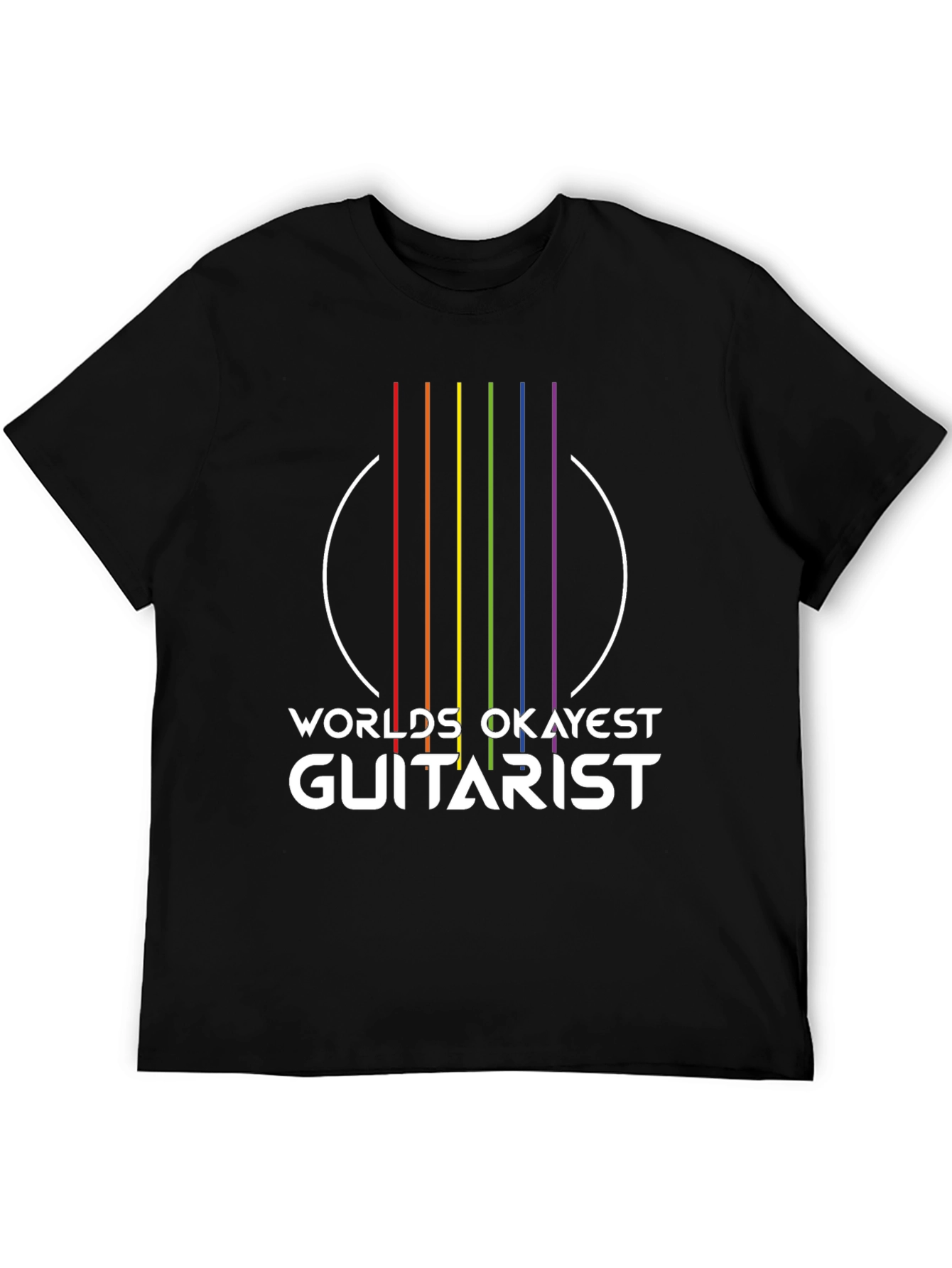 Worlds Okayest Guitarist T-Shirt - Rainbow Graphic Tee