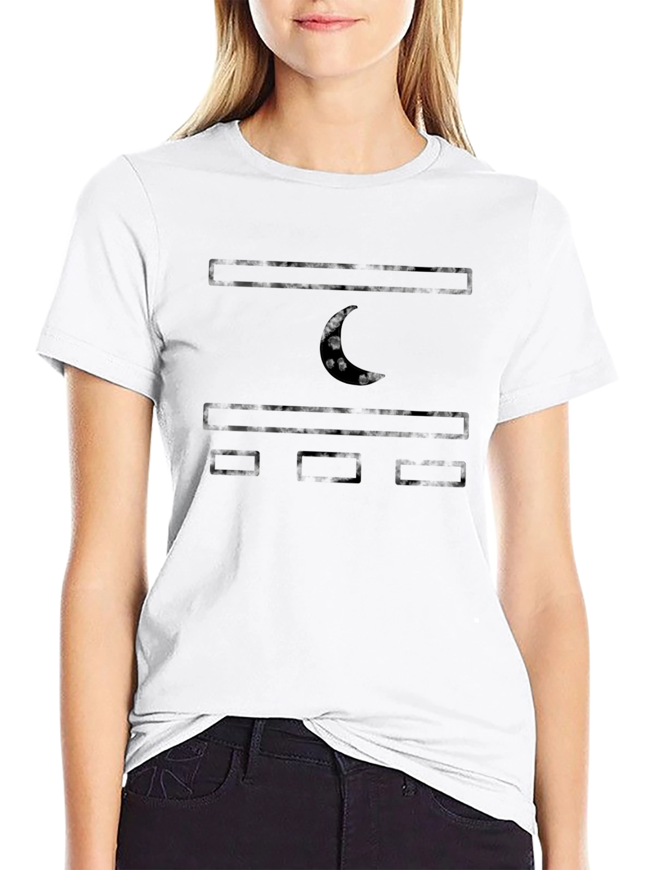 Black Graphic Tee - Crescent Moon