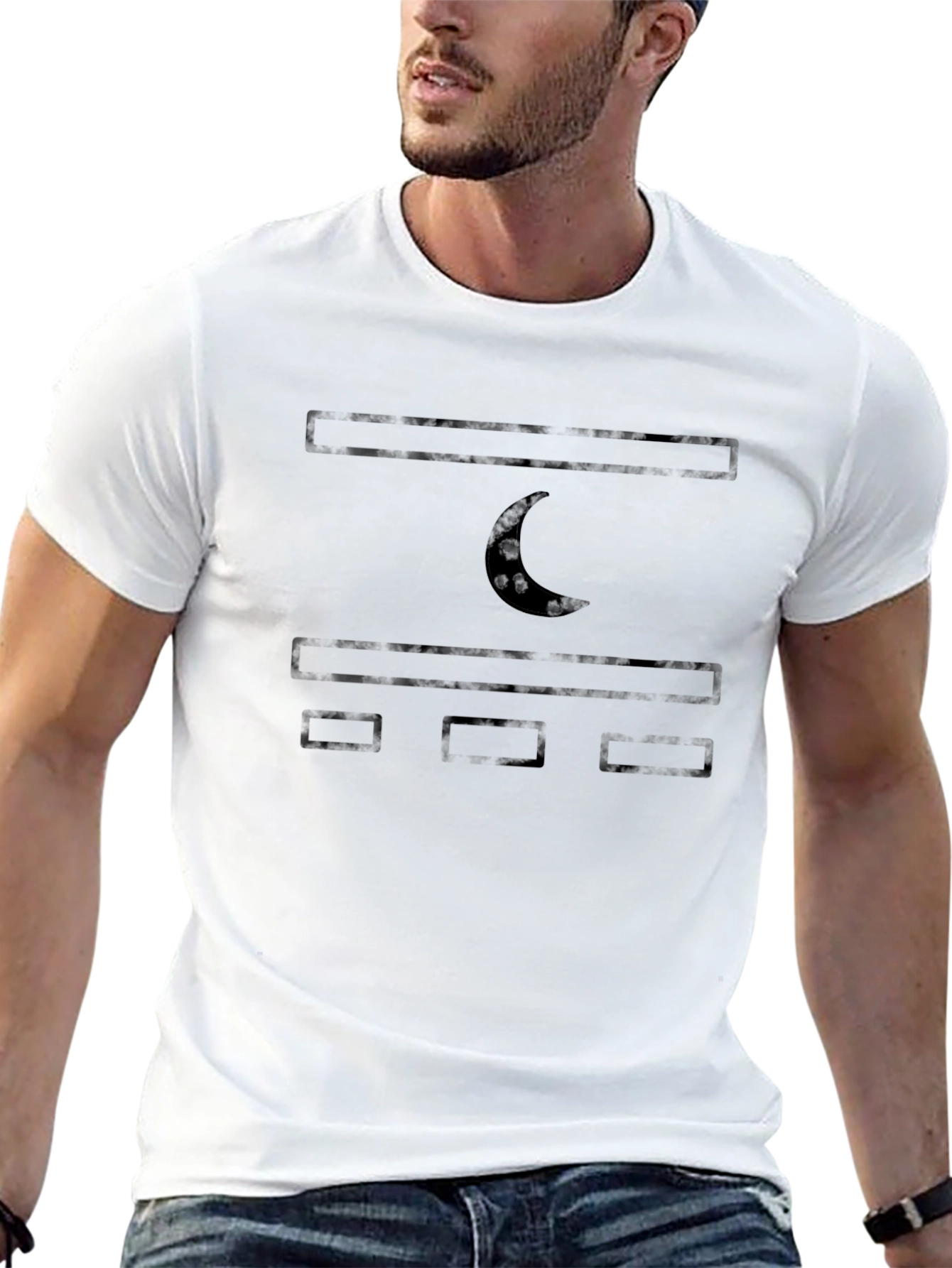 Black Graphic Tee - Crescent Moon
