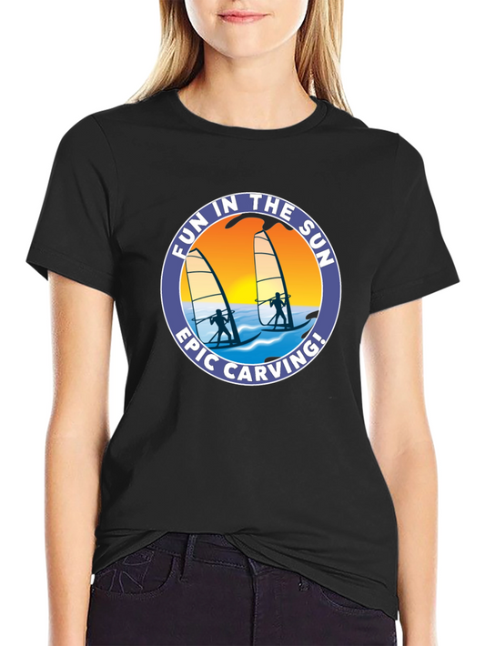 Fun in the Sun Windsurfing Graphic T-Shirt