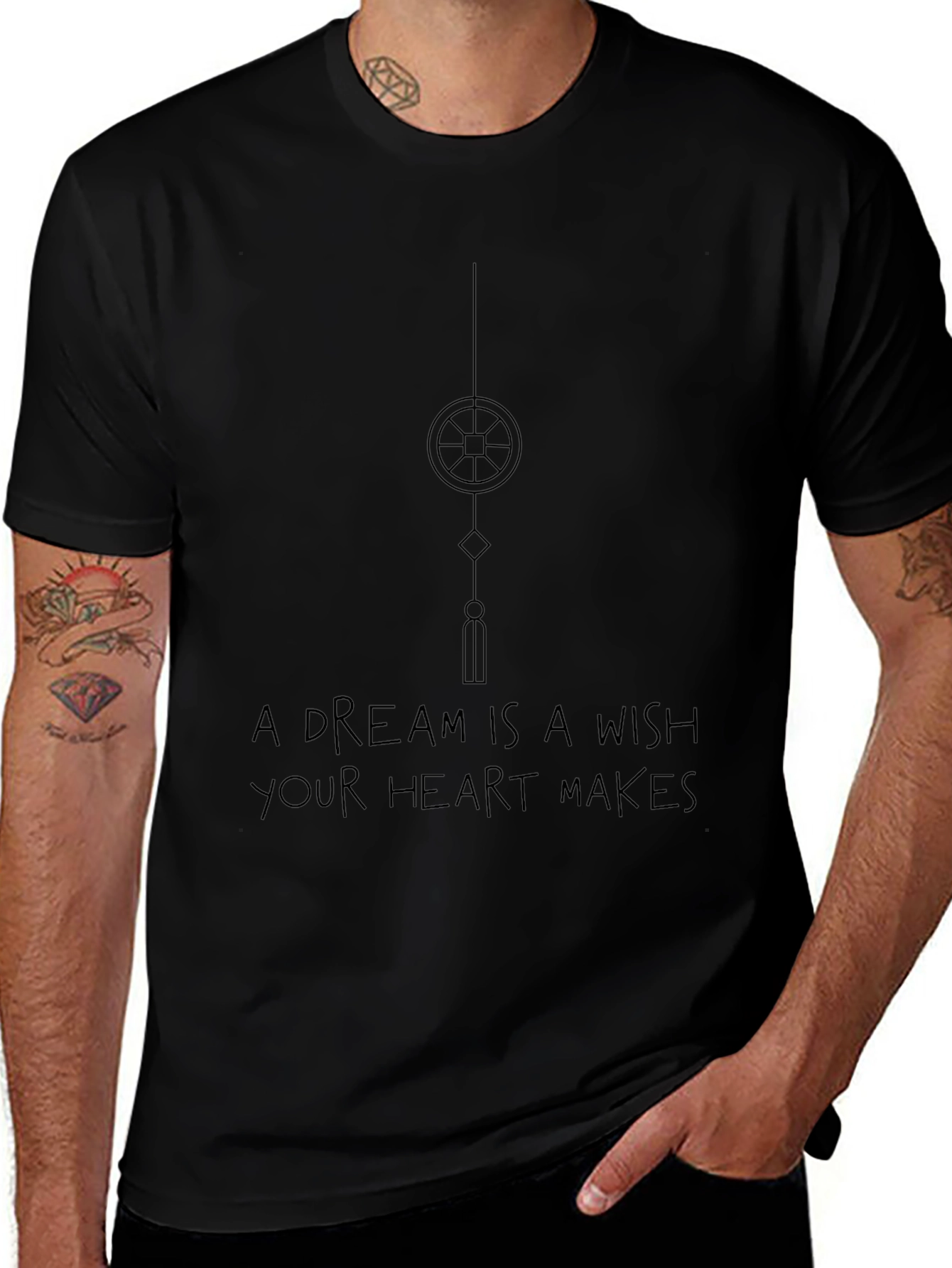 Dream Wish Heart T-Shirt - Soft Black Tee