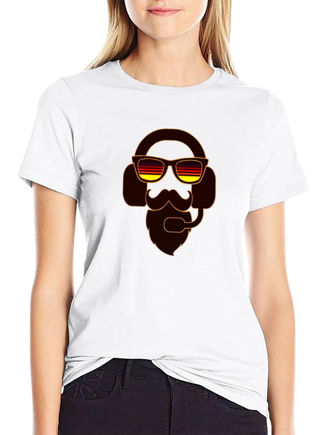 Retro Gamer T-Shirt - Bearded Headset Design