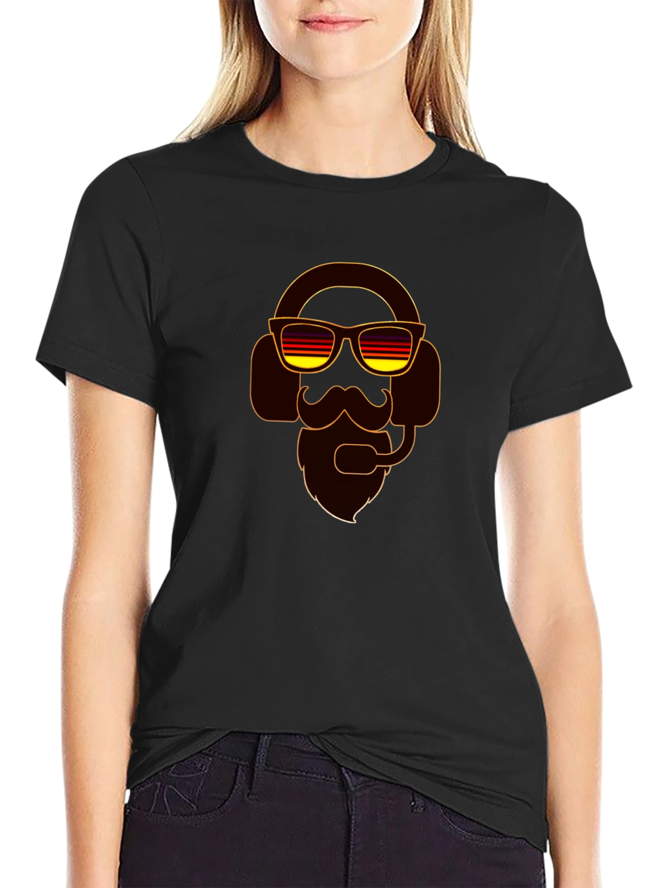 Retro Gamer T-Shirt - Bearded Headset Design