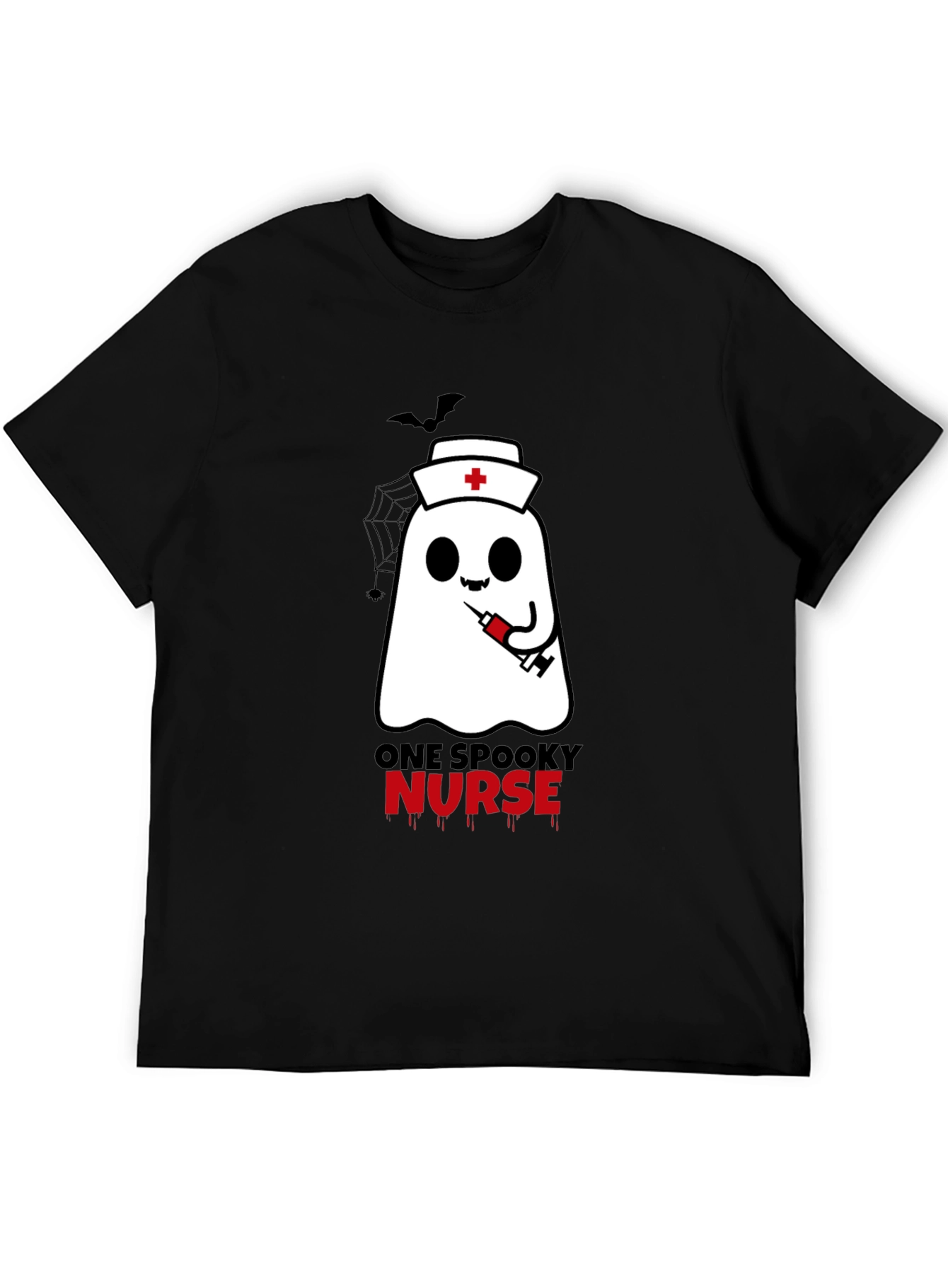 Spooky Nurse Halloween T-Shirt - Ghost with Syringe