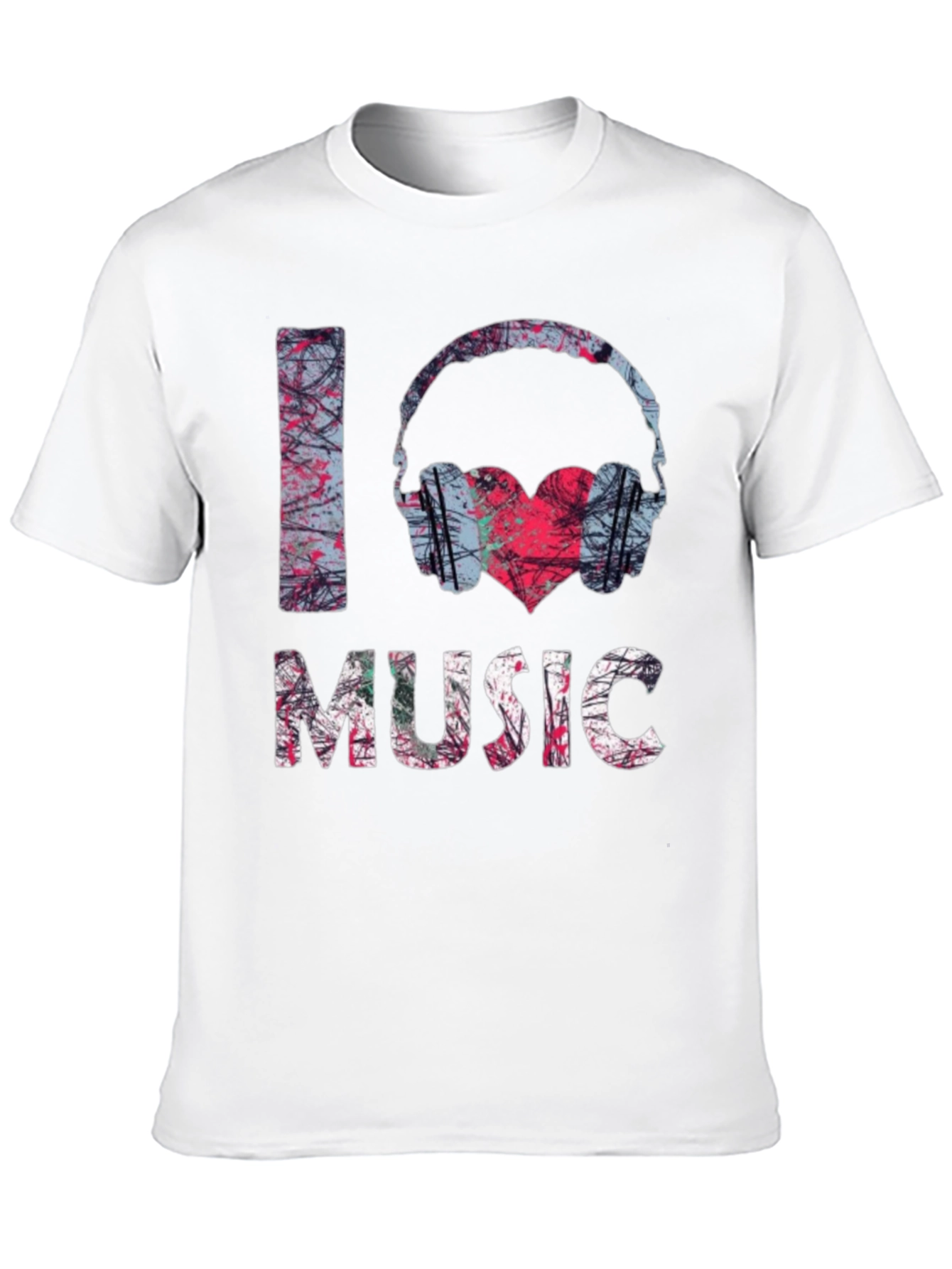 I Love Music Graphic Tee - Black Cotton Shirt