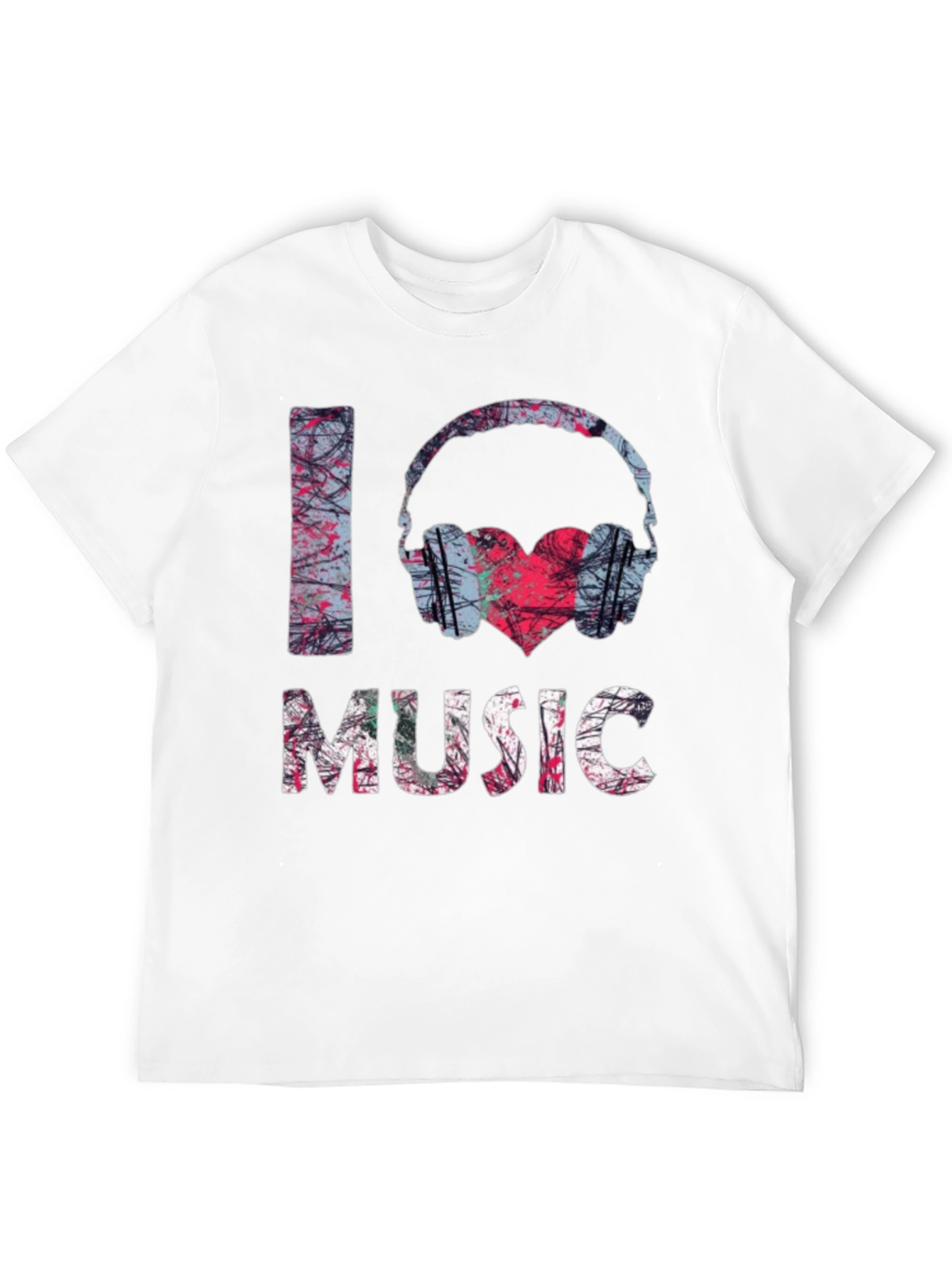 I Love Music Graphic Tee - Black Cotton Shirt