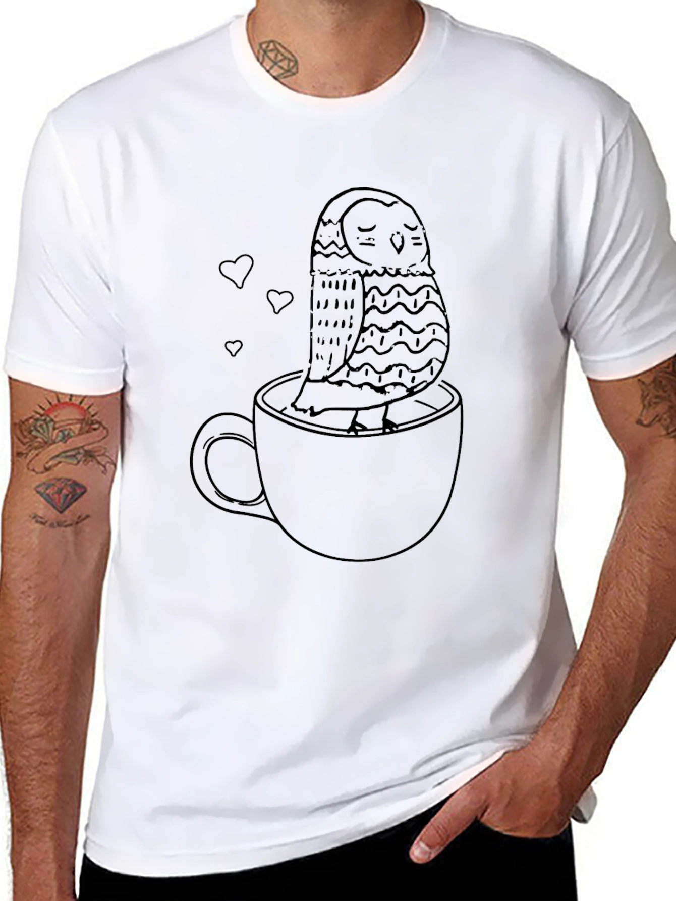 Owl in a Cup Tee - Cozy Comfort