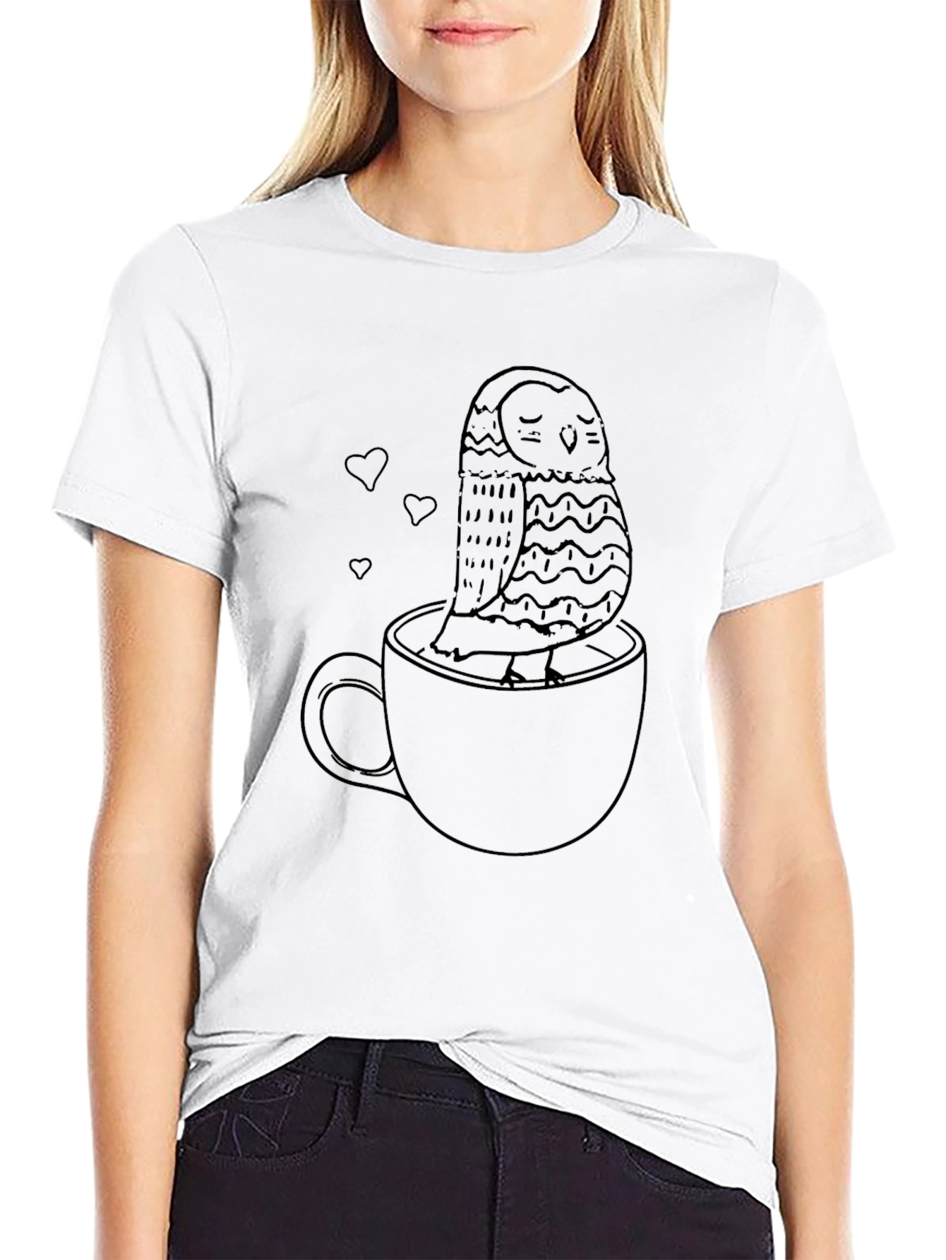 Owl in a Cup Tee - Cozy Comfort