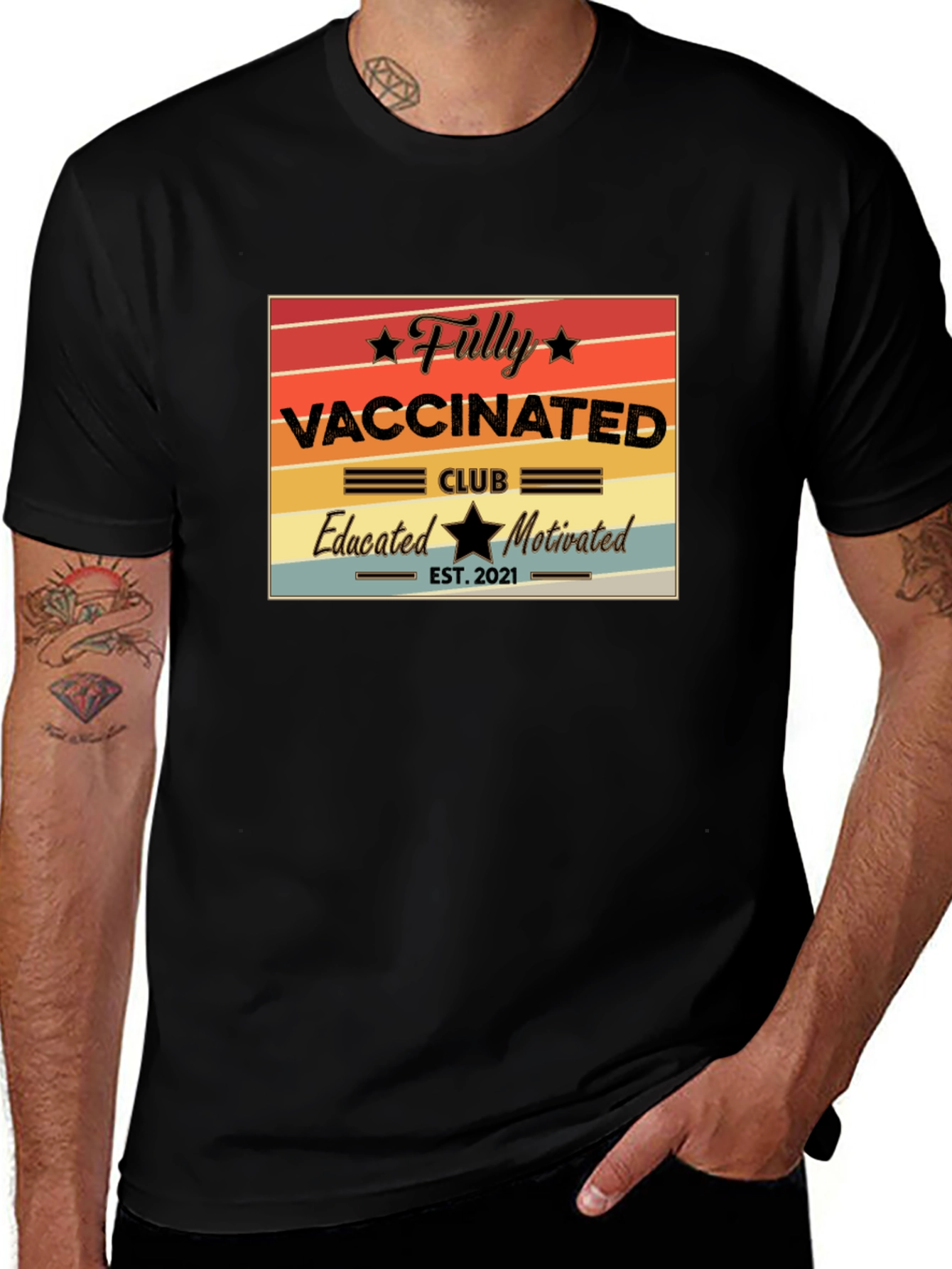 Fully Vaccinated Club T-Shirt - Educated and Motivated!