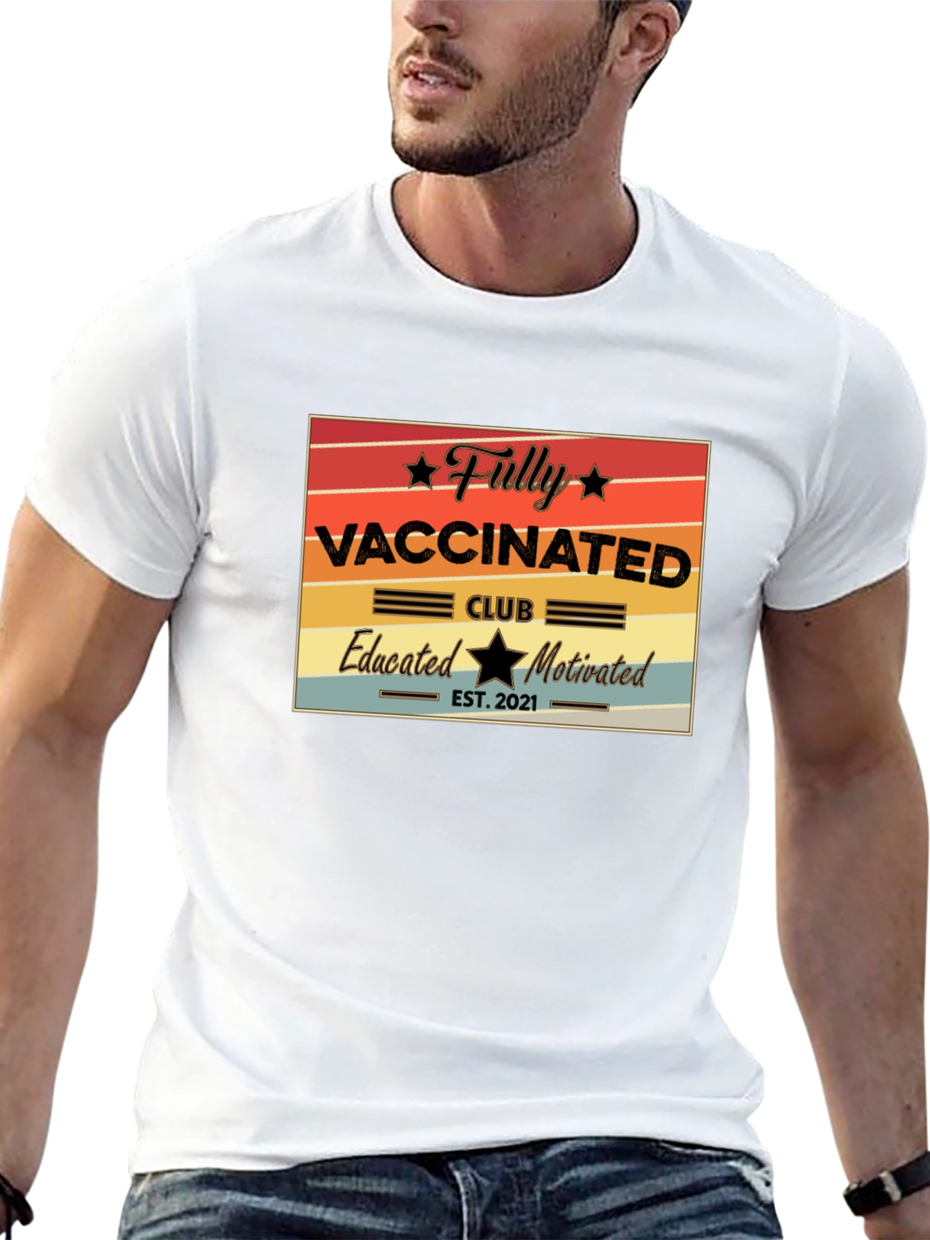 Fully Vaccinated Club T-Shirt - Educated and Motivated!