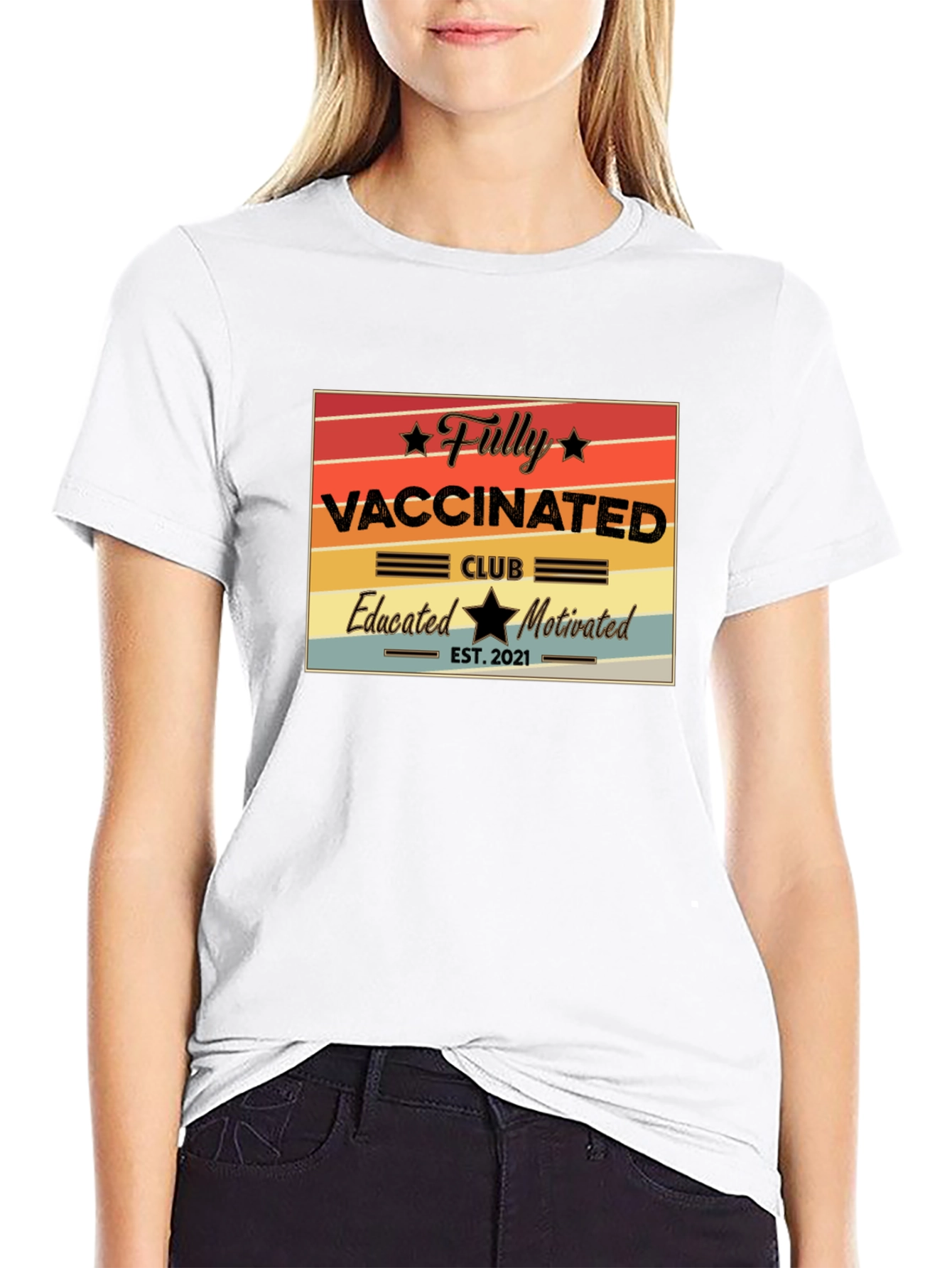 Fully Vaccinated Club T-Shirt - Educated and Motivated!
