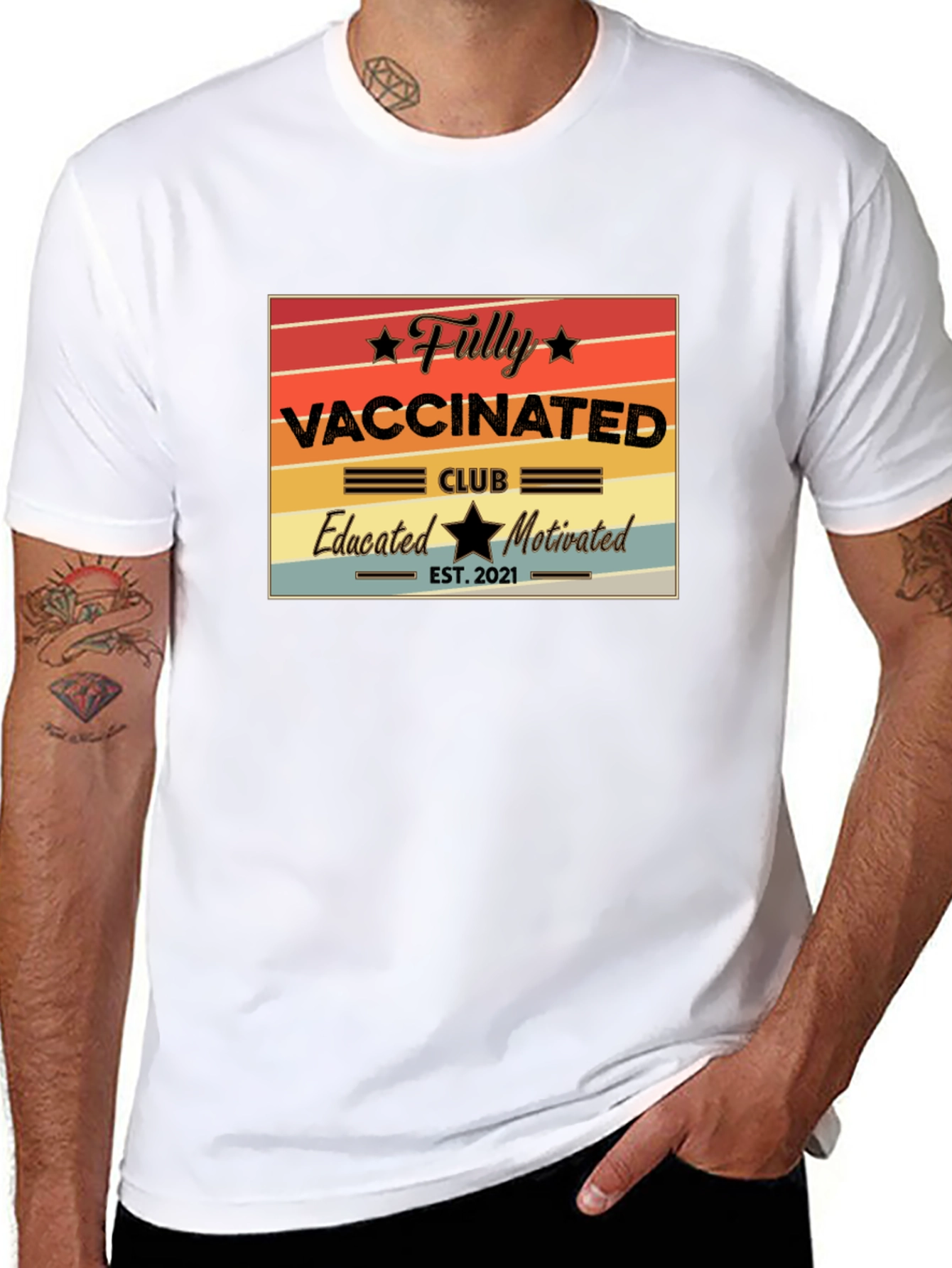 Fully Vaccinated Club T-Shirt - Educated and Motivated!